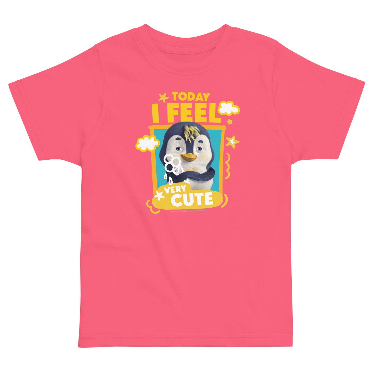 Masha and the Bear Friends Toddler Jersey Cute T-shirt Hot Pink