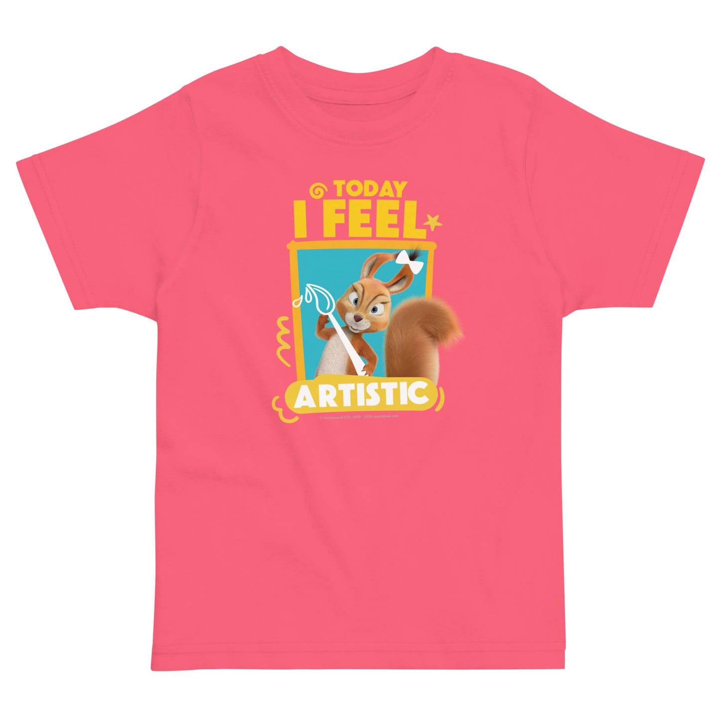 Masha and the Bear Friends Toddler Jersey Artistic T-shirt Hot Pink