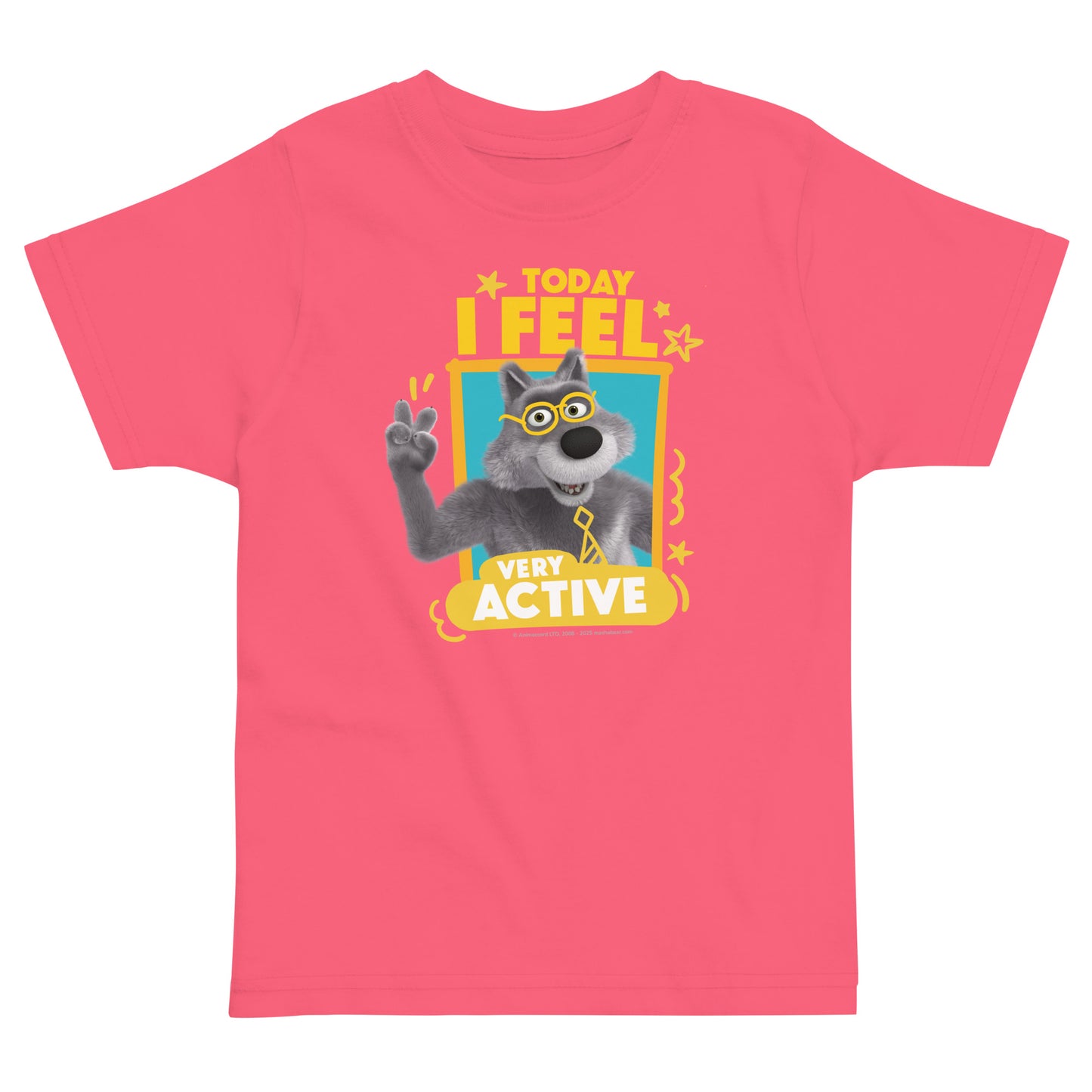 Masha and the Bear Friends Toddler Jersey Active T-shirt Hot Pink