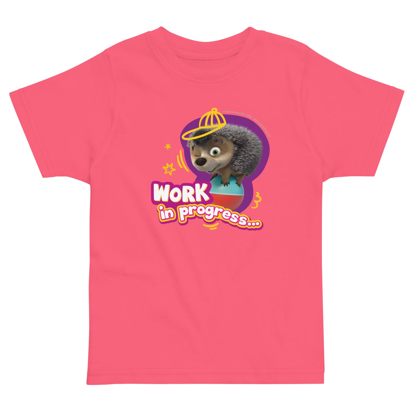 Masha and the Bear Friends Toddler Jersey Work In Progress T-shirt Hot Pink