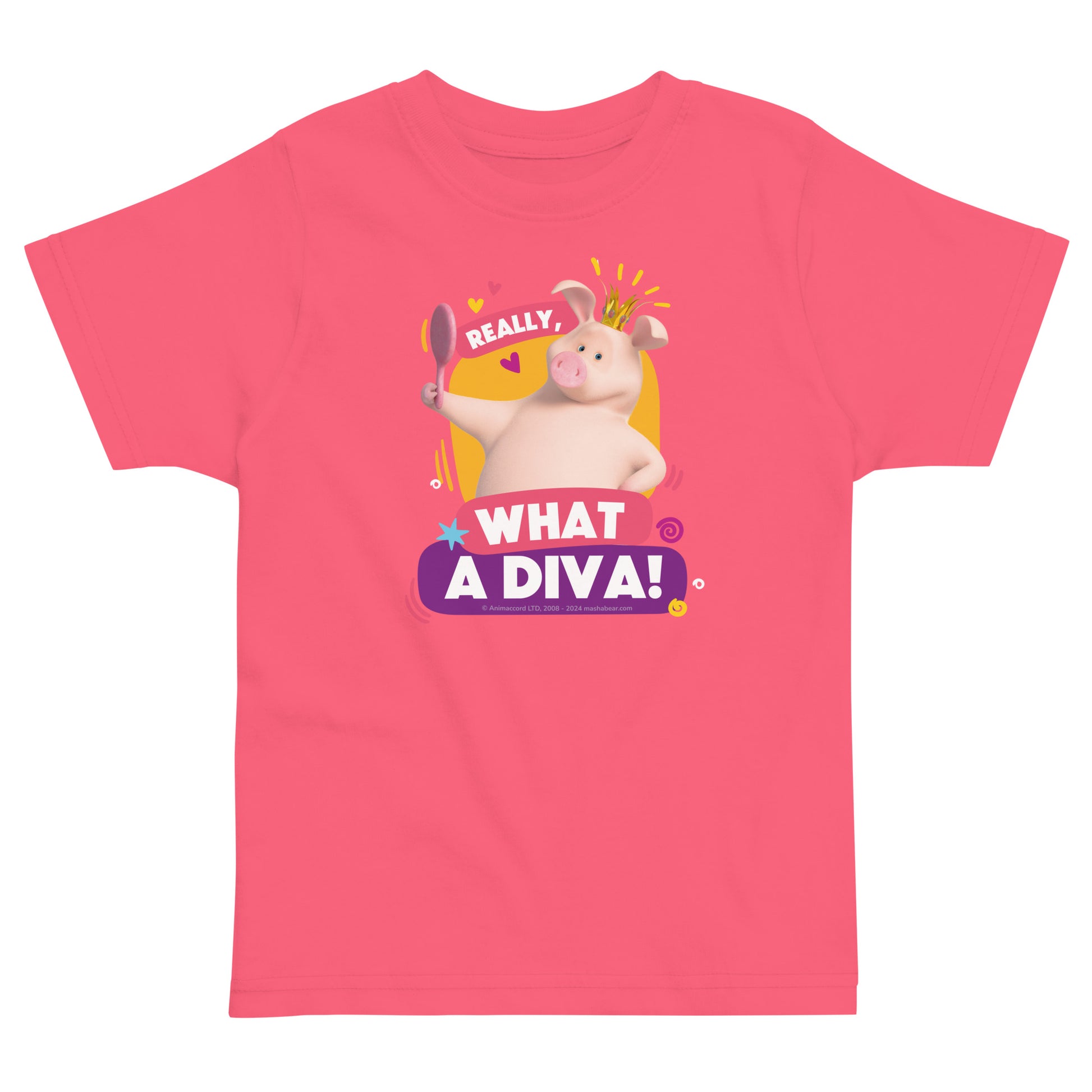 Masha and the Bear Friends Toddler jersey t-shirt Hot Pink