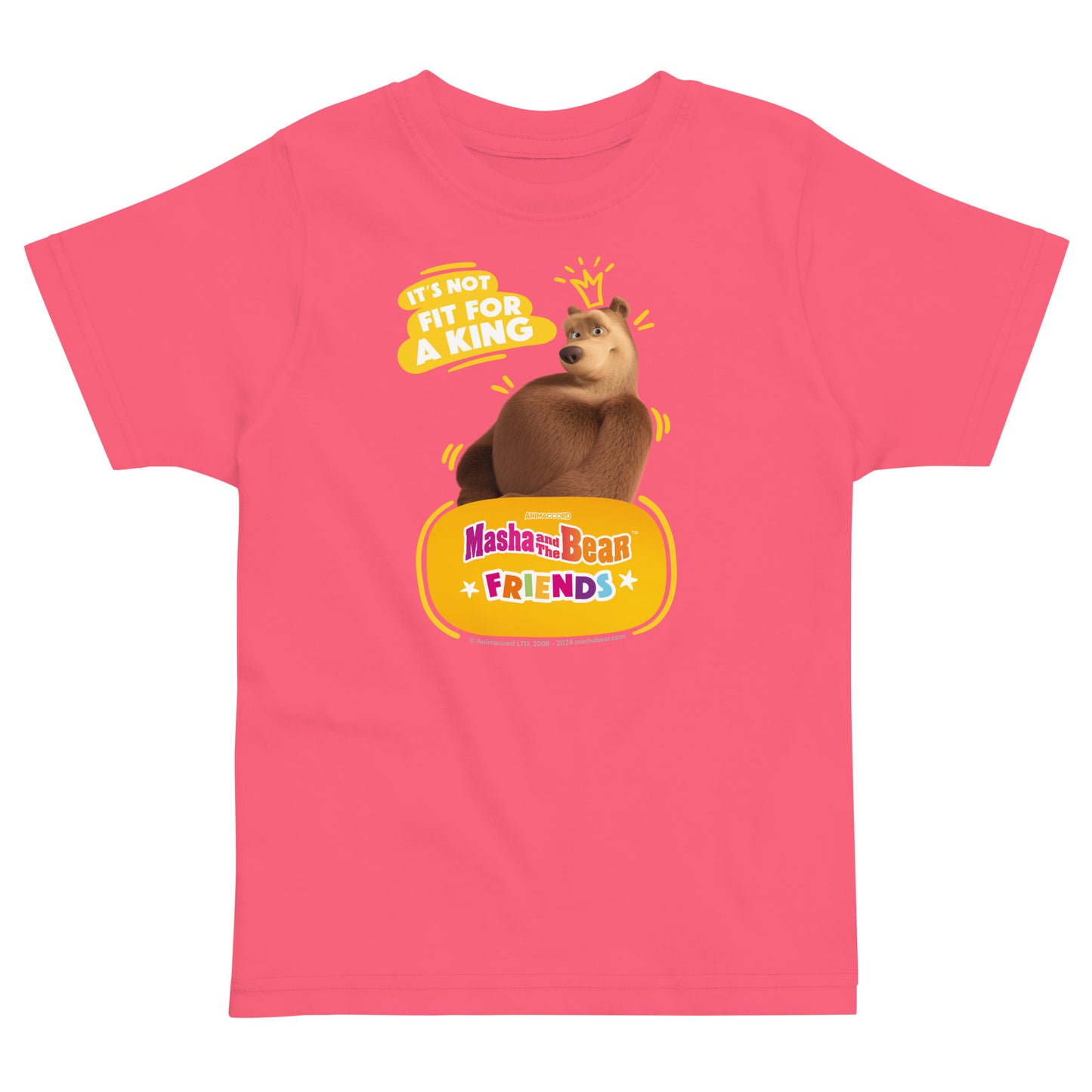 Masha and the Bear Friends Toddler Jersey Queen T-shirt Hot Pink