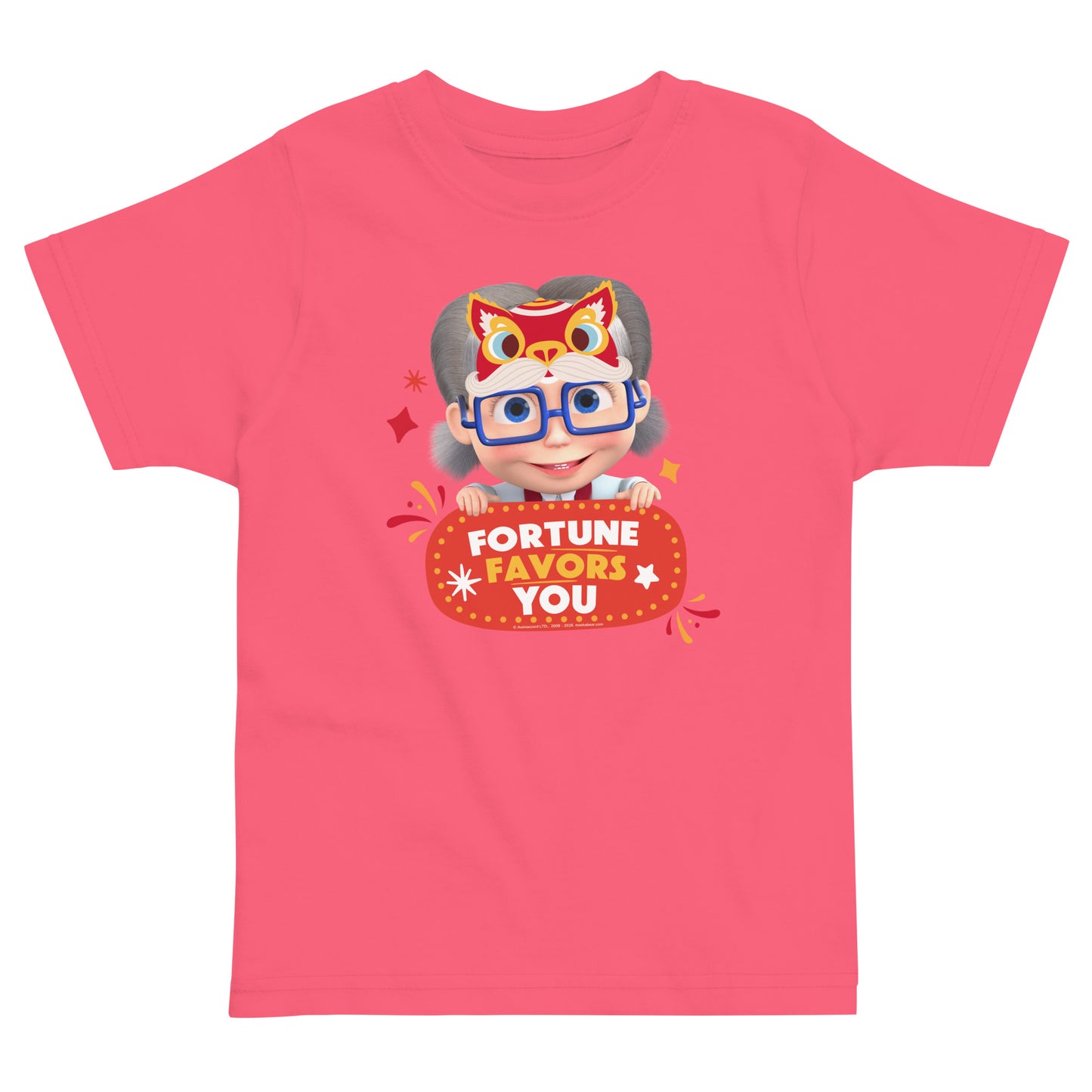 Masha and the Bear Friends Lunar Horse Toddler jersey t-shirt Hot Pink T-SHIRT