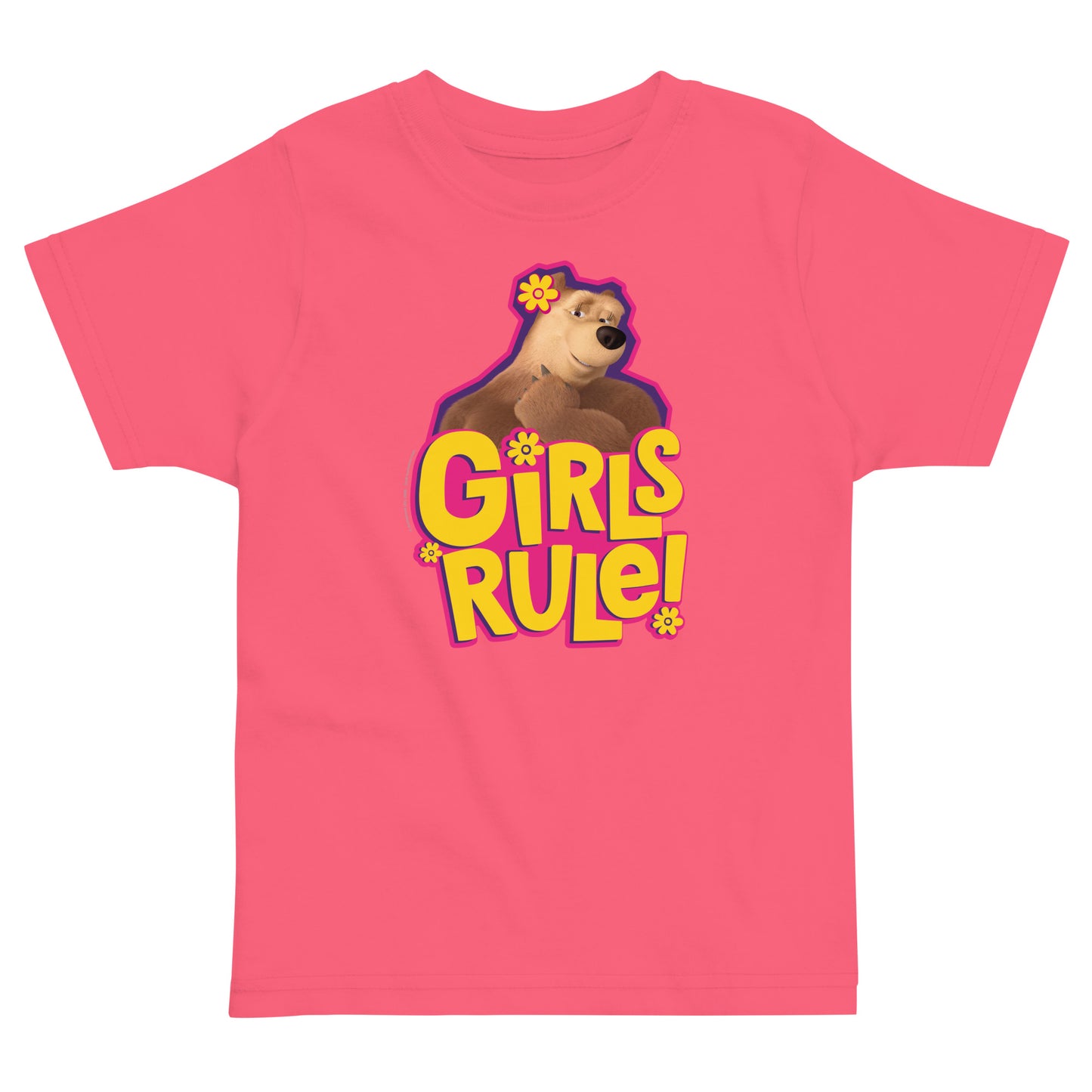 Masha and the Bear Friends For Her Toddler jersey t-shirt Hot Pink T-SHIRT