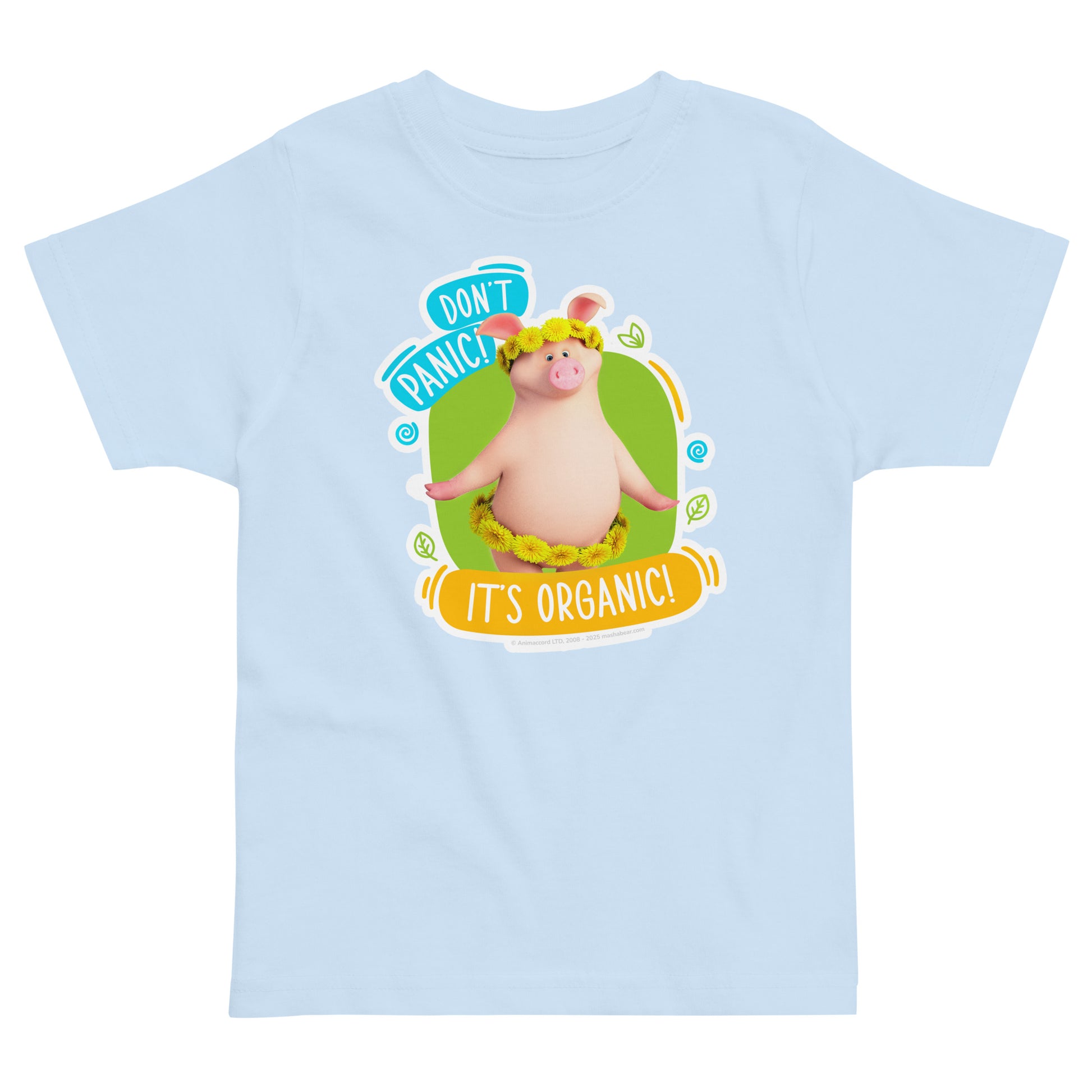Masha and the Bear Friends Go Green! Toddler jersey t-shirt Light Blue T-SHIRT