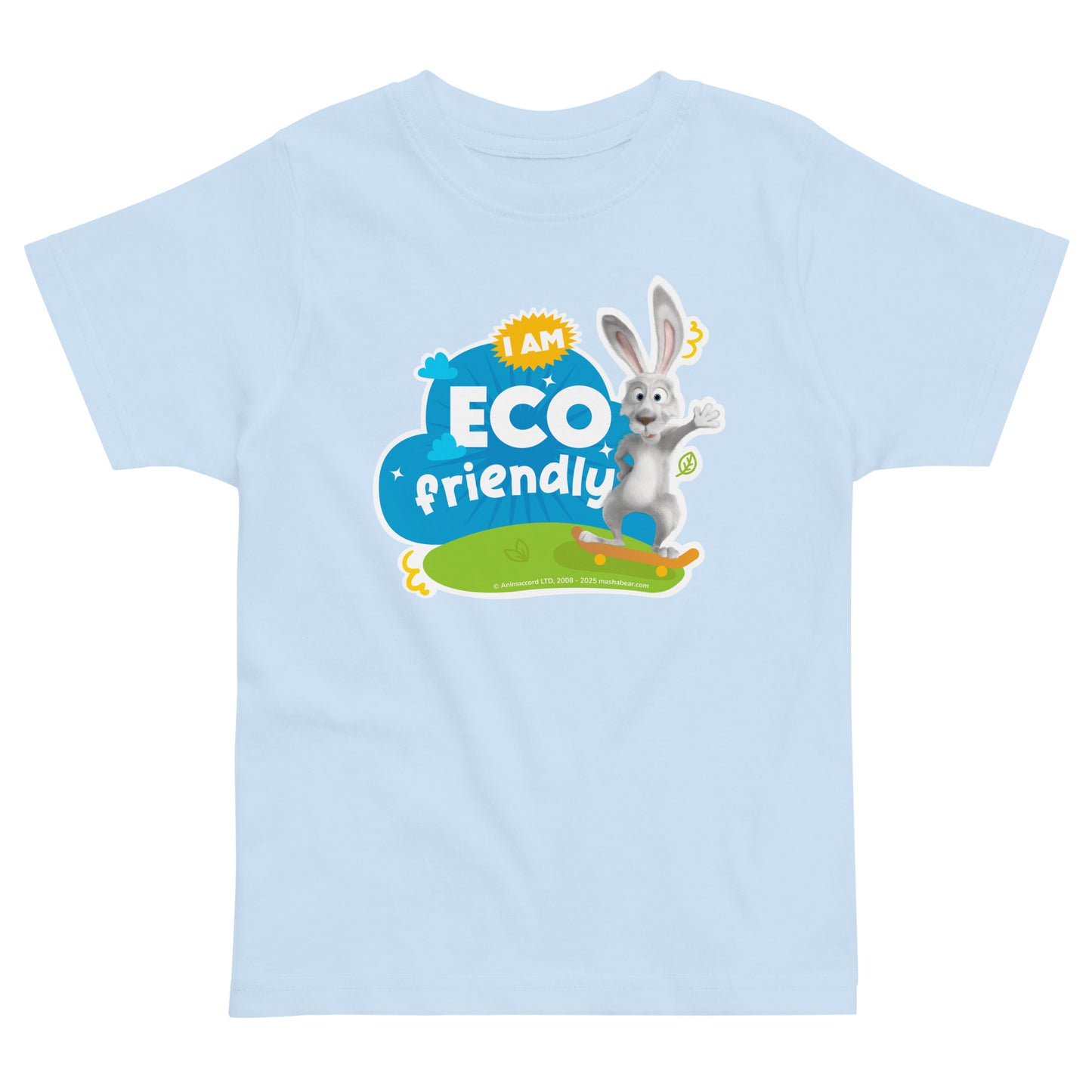 Masha and the Bear Friends Go Green! Toddler jersey t-shirt Light Blue T-SHIRT