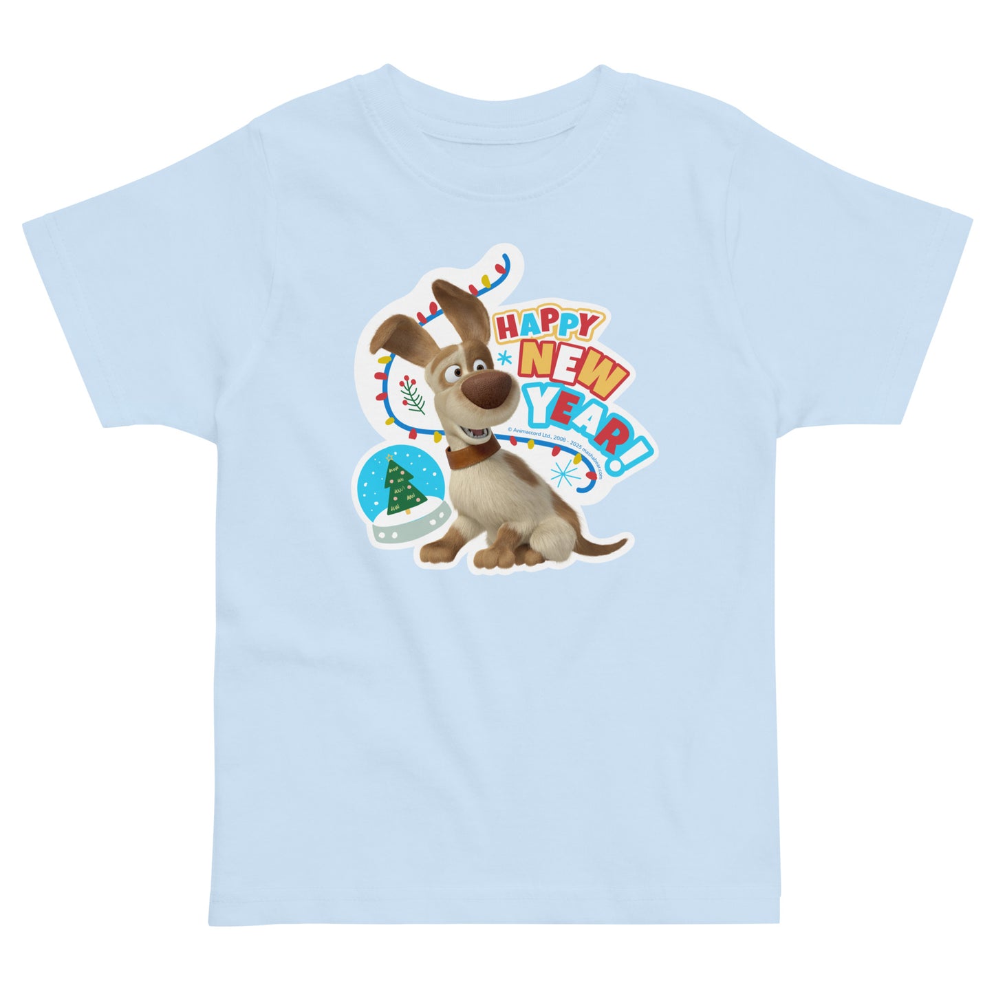 Masha and the Bear Friends Christmas Toddler jersey t-shirt Light Blue T-SHIRT