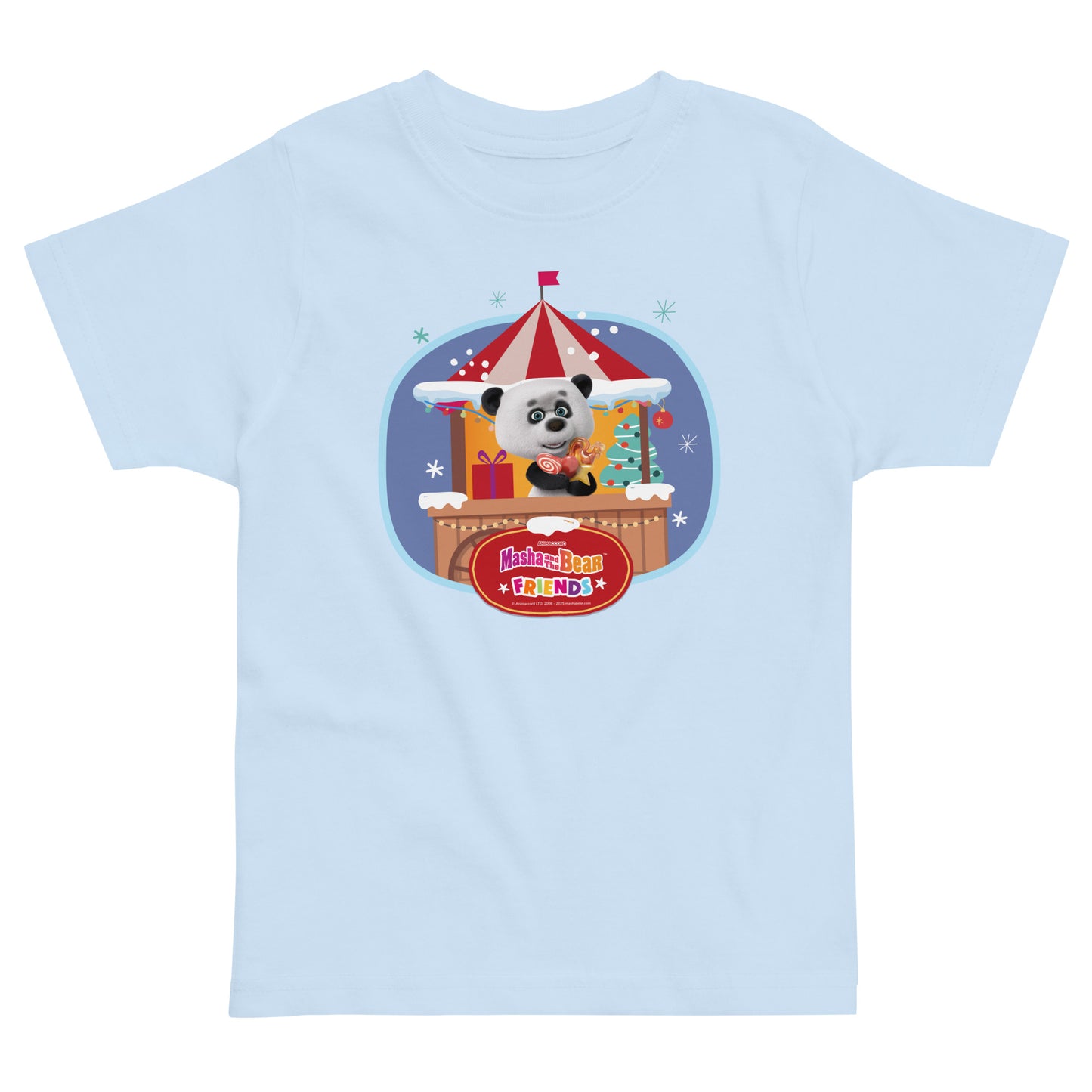 Masha and the Bear Friends Christmas Toddler Jersey T-shirt Light Blue T-SHIRT