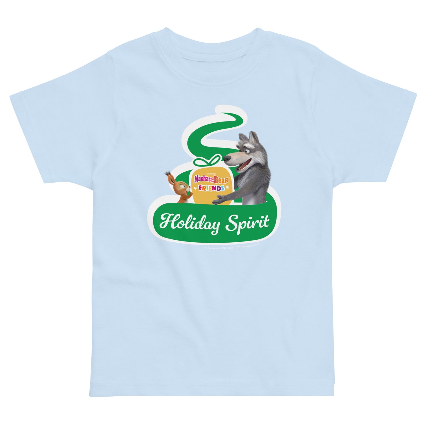 Masha and the Bear Friends Christmas Toddler Jersey T-shirt Light Blue T-SHIRT