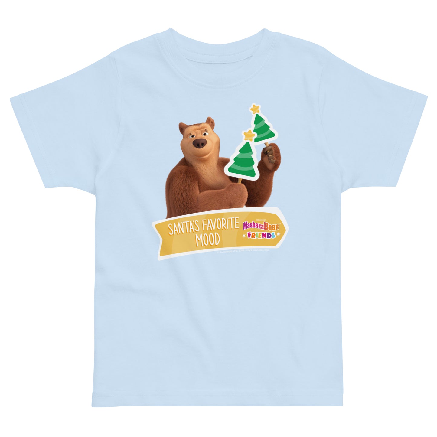 Masha and the Bear Friends Christmas Toddler Jersey T-shirt Light Blue T-SHIRT