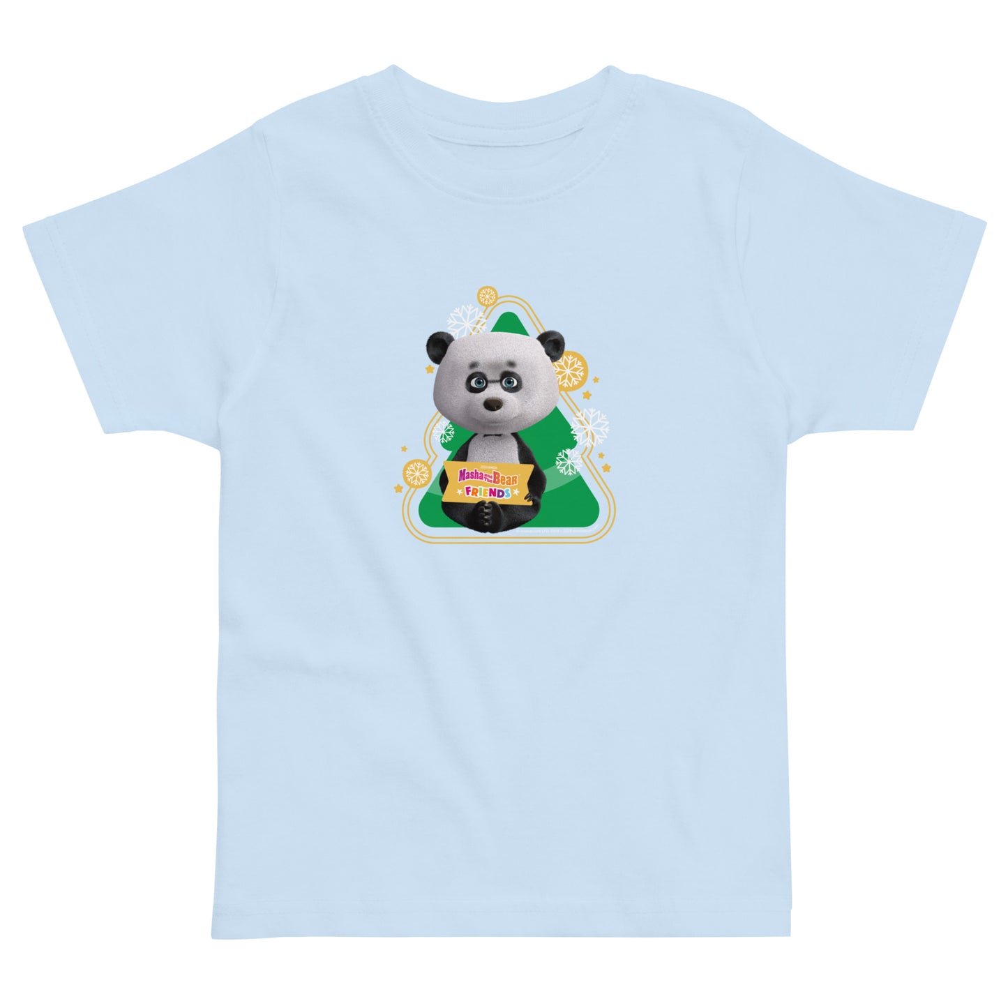 Masha and the Bear Friends Christmas Toddler Jersey T-shirt Light Blue T-SHIRT