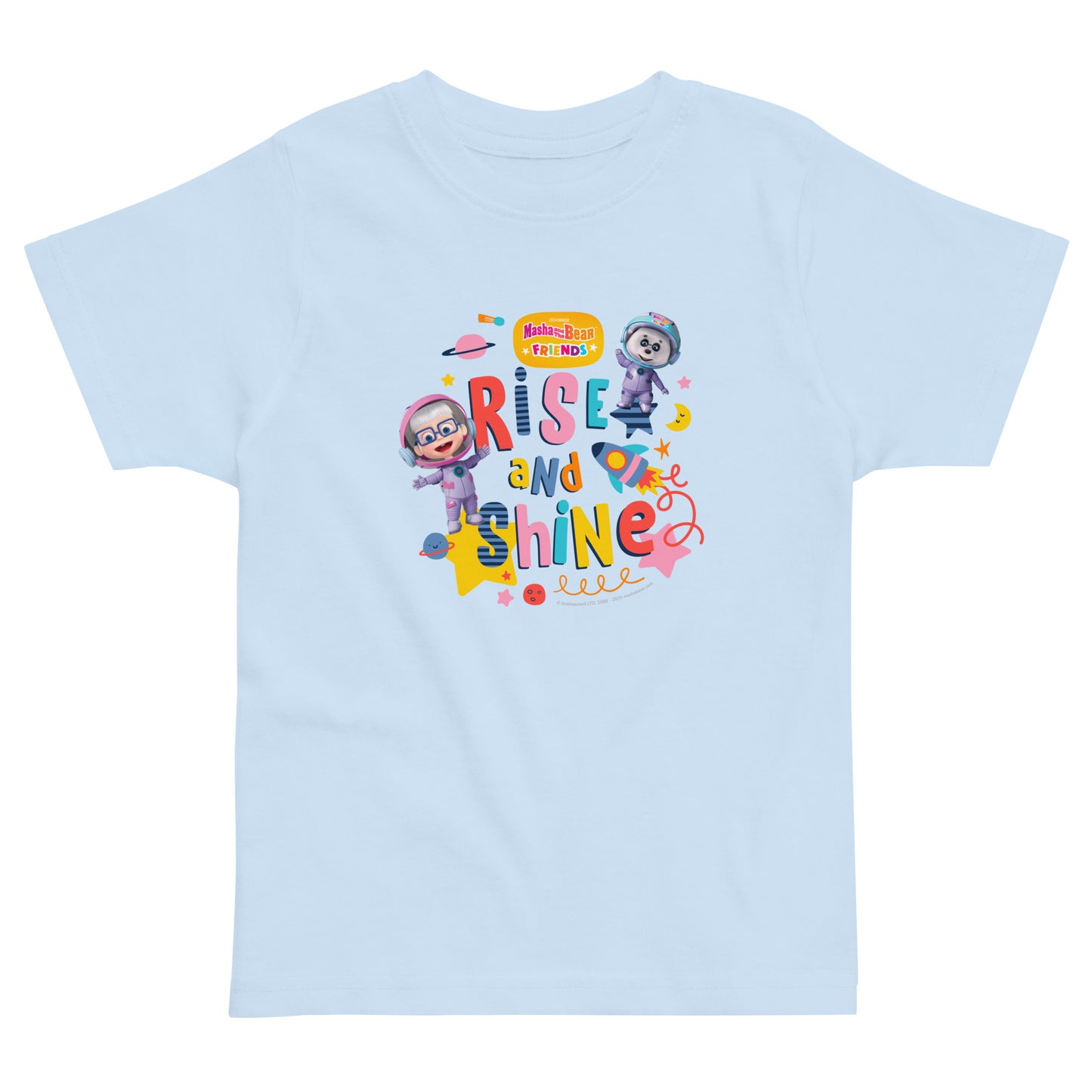 Masha and the Bear Friends Rise and Shine Toddler Jersey T-shirt Light Blue T-SHIRT