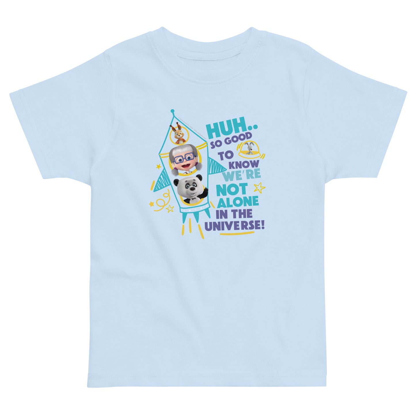 Masha and The Bear Friends Not Alone #3 Toddler Jersey T-shirt Light Blue