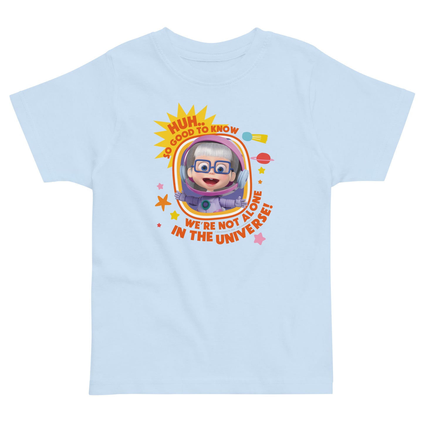 Masha and The Bear Friends Yes, Not Alone #2 Toddler Jersey T-shirt Light Blue