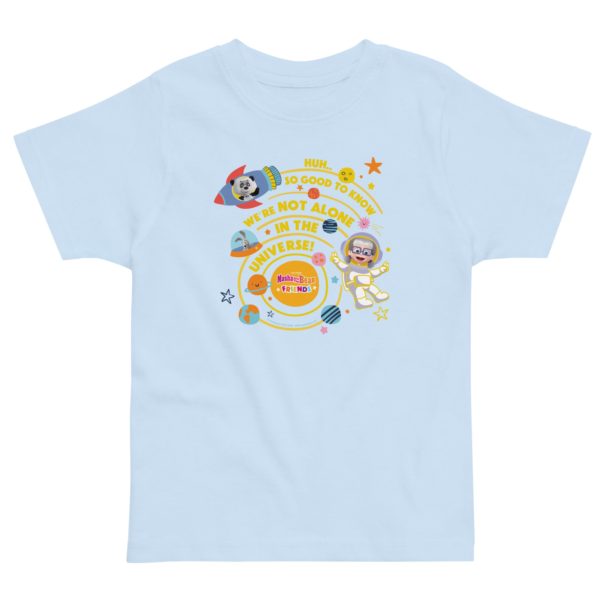 Masha and The Bear Friends Not Alone Toddler Jersey T-shirt Light Blue T-SHIRT
