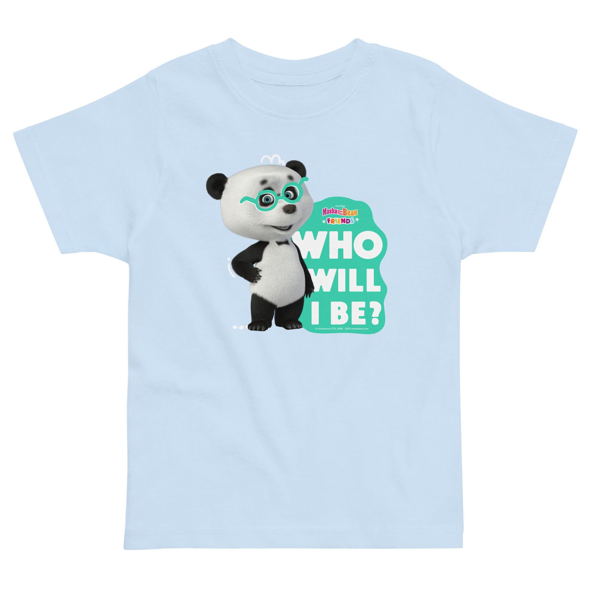Masha and the Bear Friends Toddler Jersey Who Will I be T-shirt Light Blue