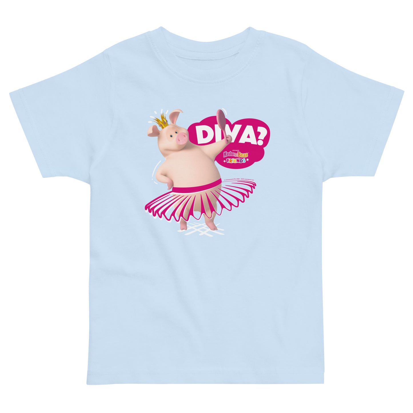 Masha and the Bear Friends Toddler Jersey Diva? T-shirt Light Blue