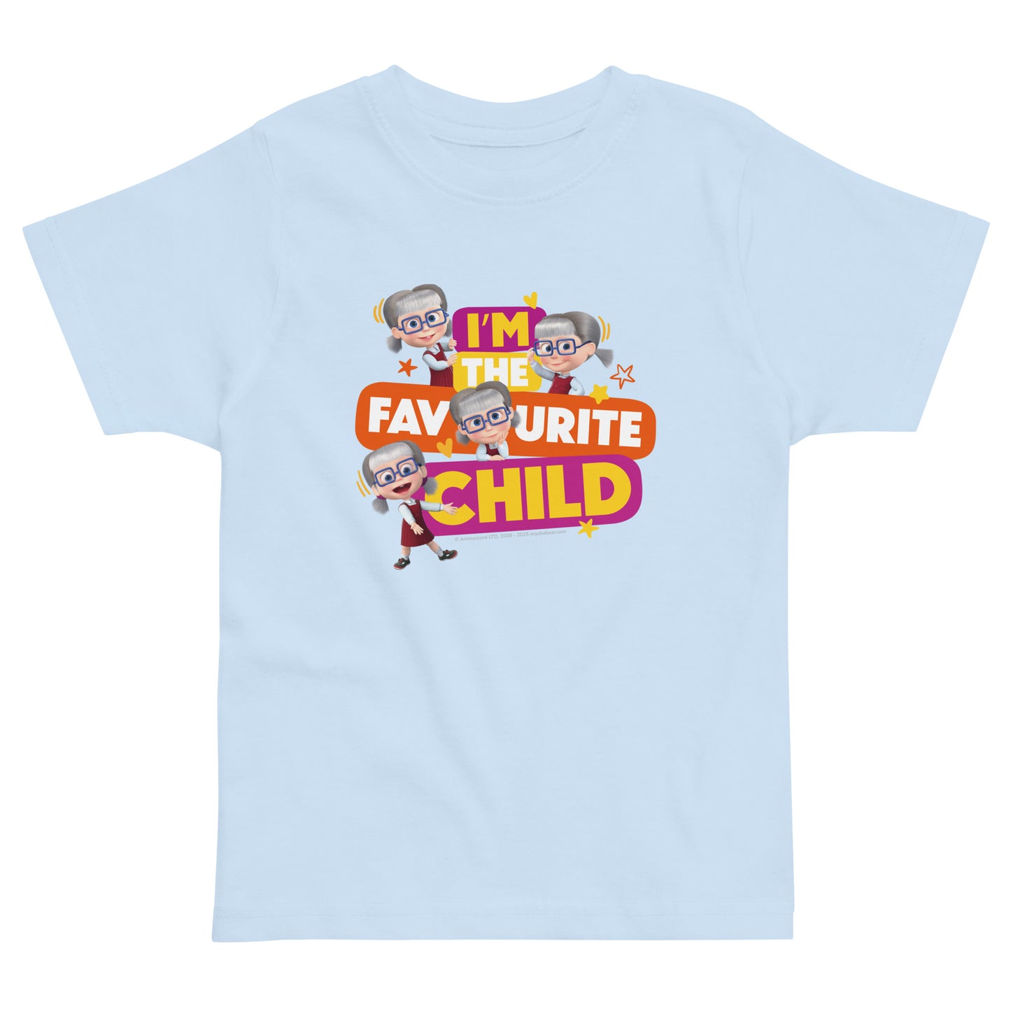 Masha and the Bear Friends Toddler Jersey Favourite Child T-shirt Light Blue