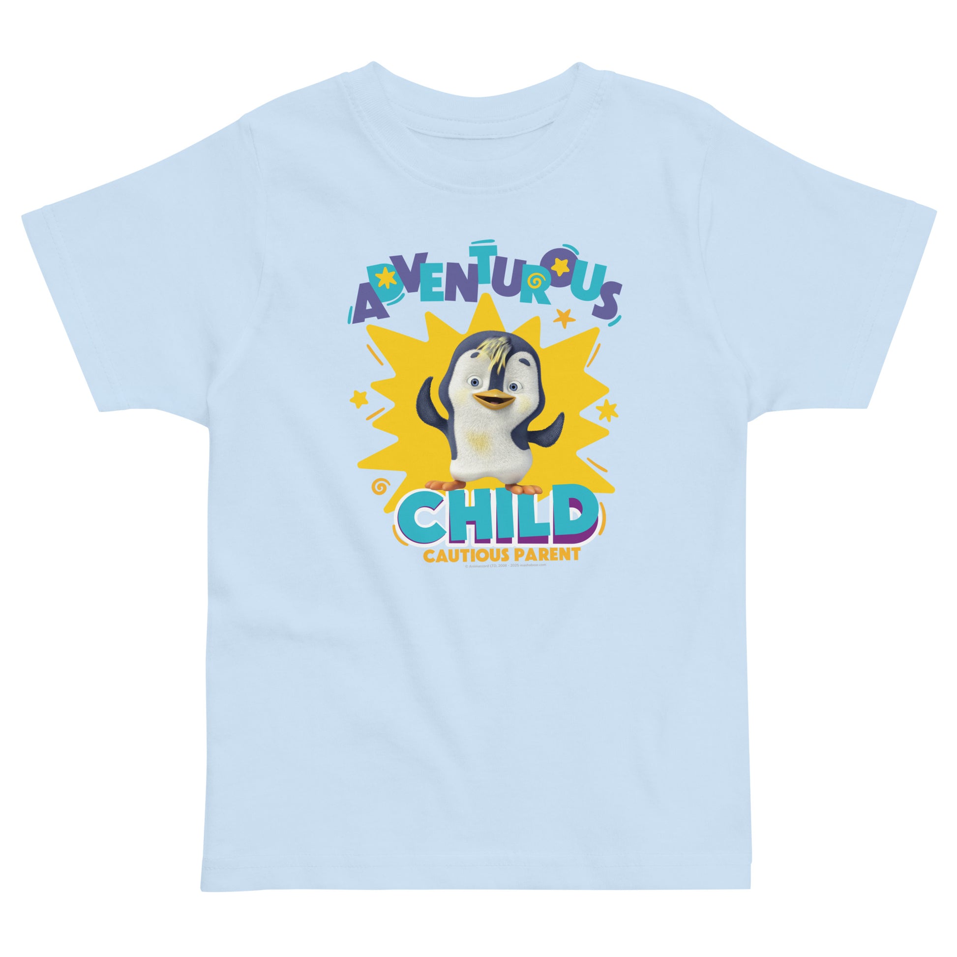 Masha and the Bear Friends Toddler Jersey Adventurous Child T-shirt Light Blue