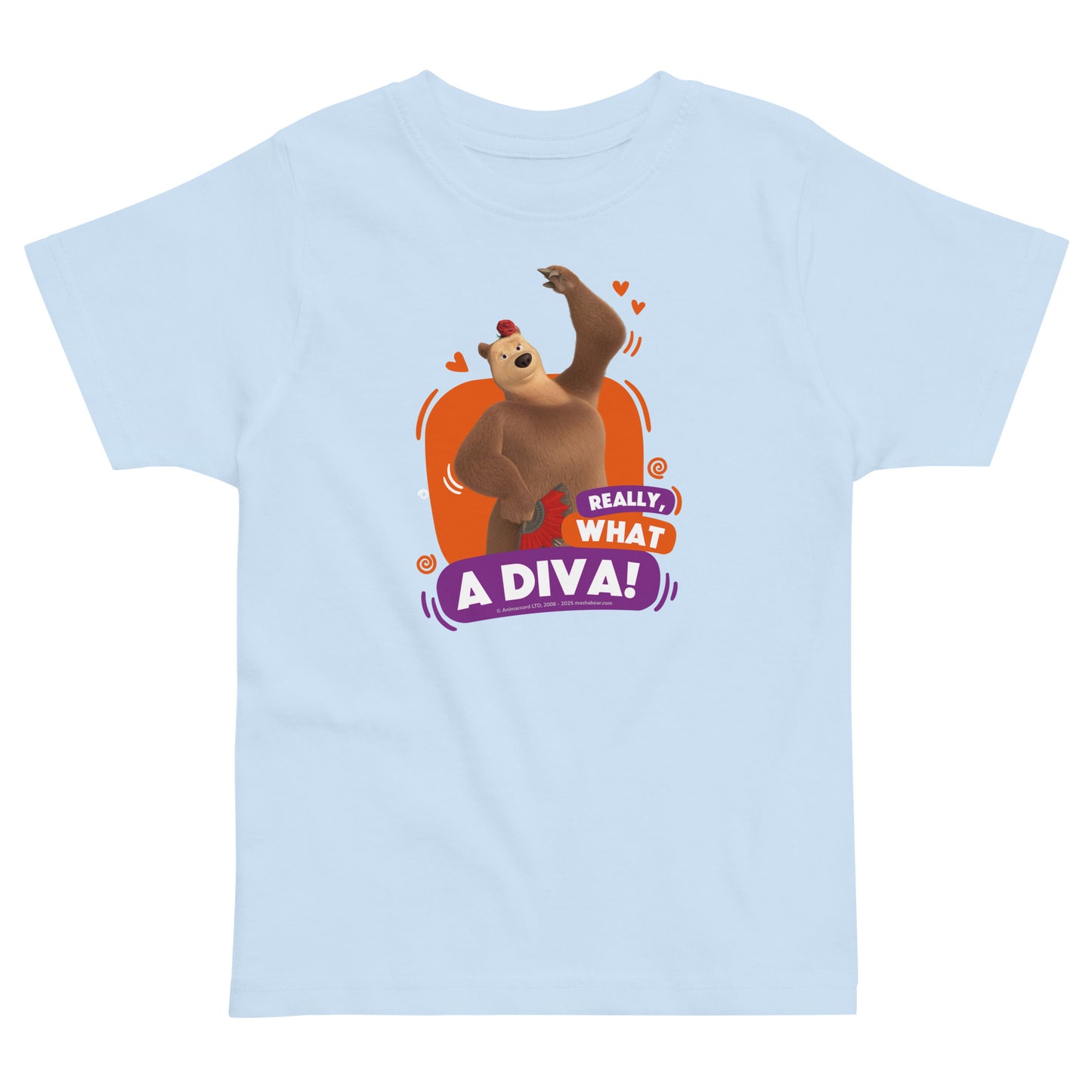 Masha and the Bear Friends Toddler Jersey What a Diva T-shirt Light Blue