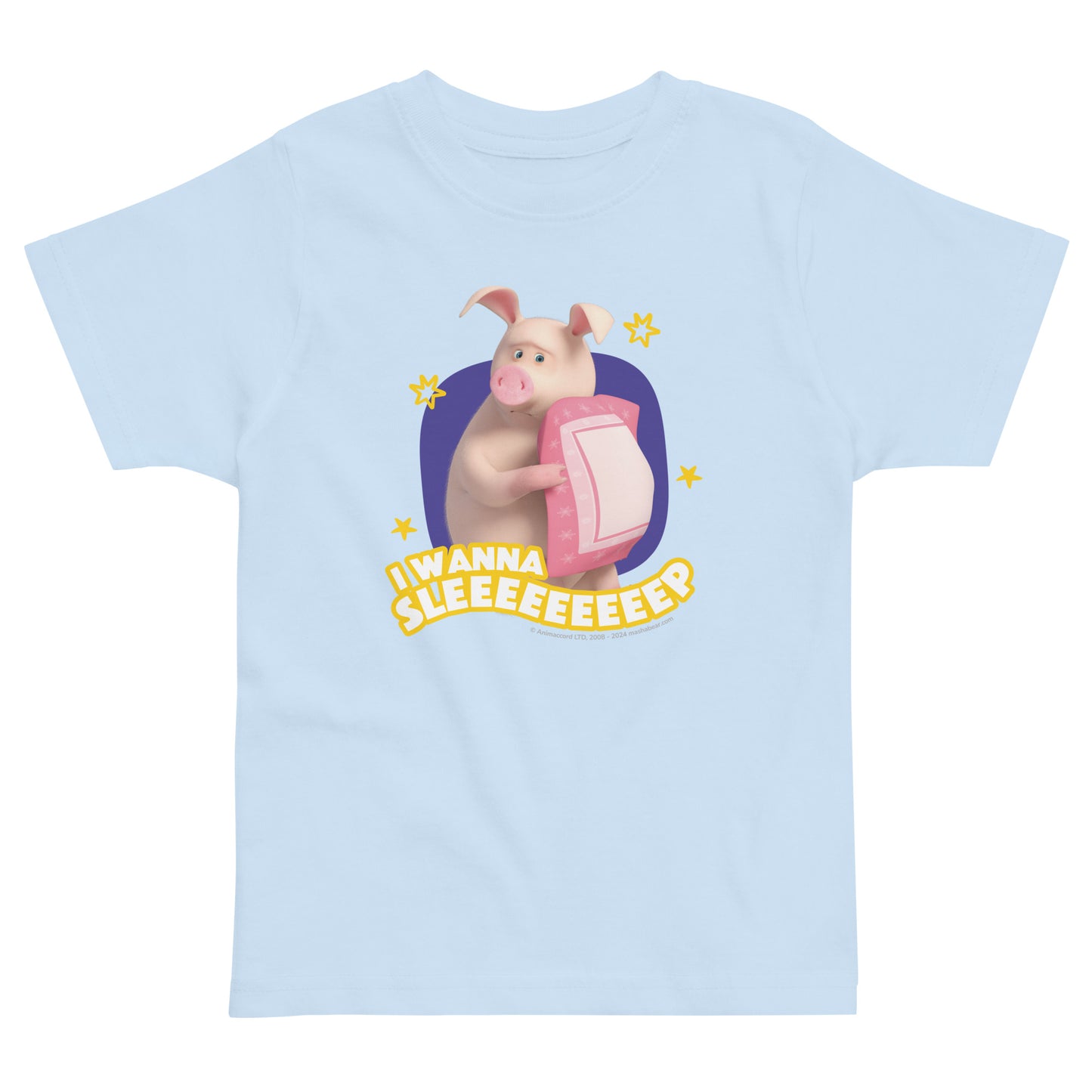 Masha and the Bear Friends Toddler Jersey Wanna Sleep T-shirt Light Blue