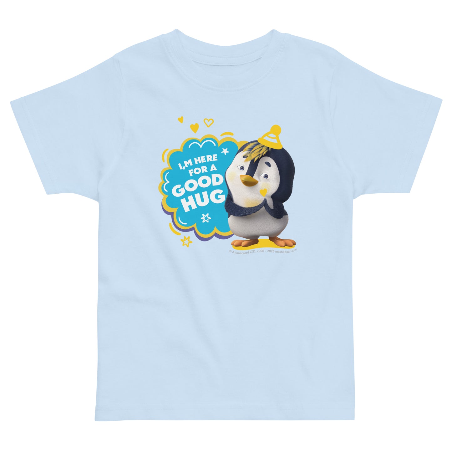 Masha and the Bear Friends Toddler Jersey Good Hug T-shirt Light Blue