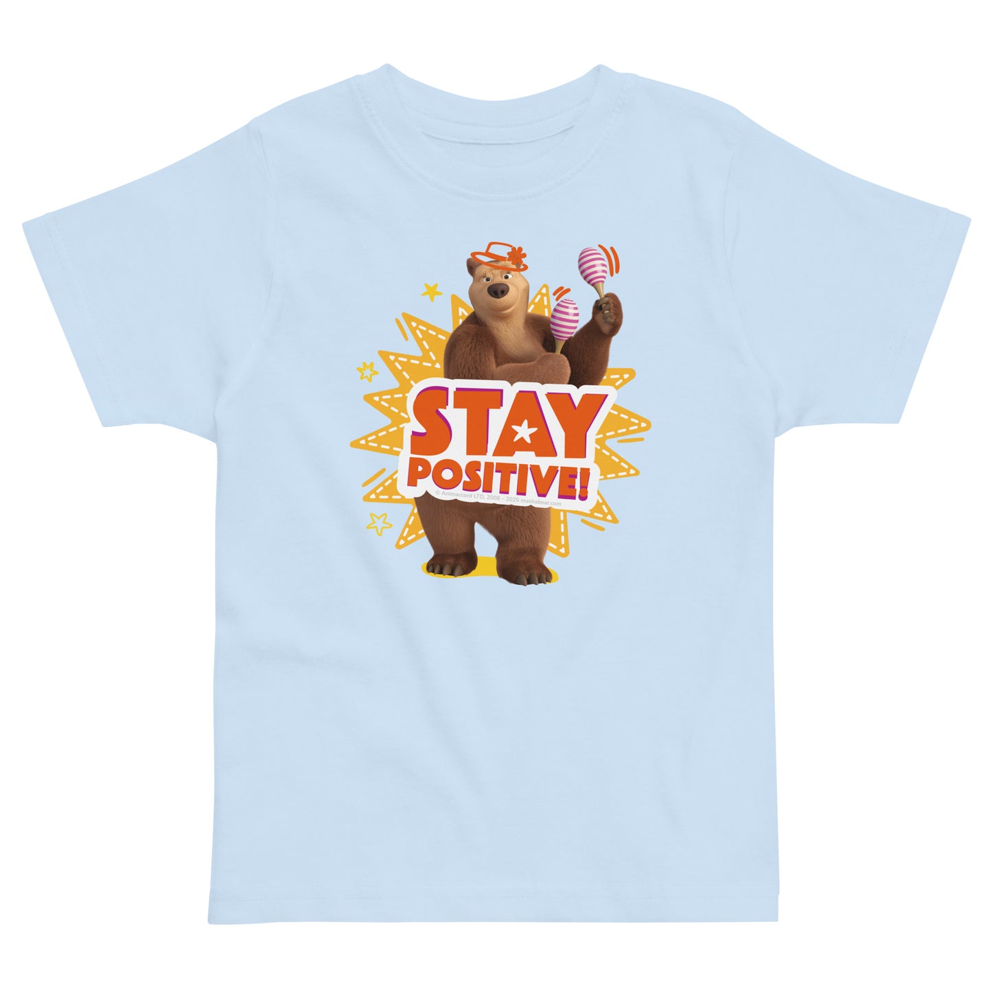 Masha and the Bear Friends Toddler Jersey Stay Positive T-shirt Light Blue