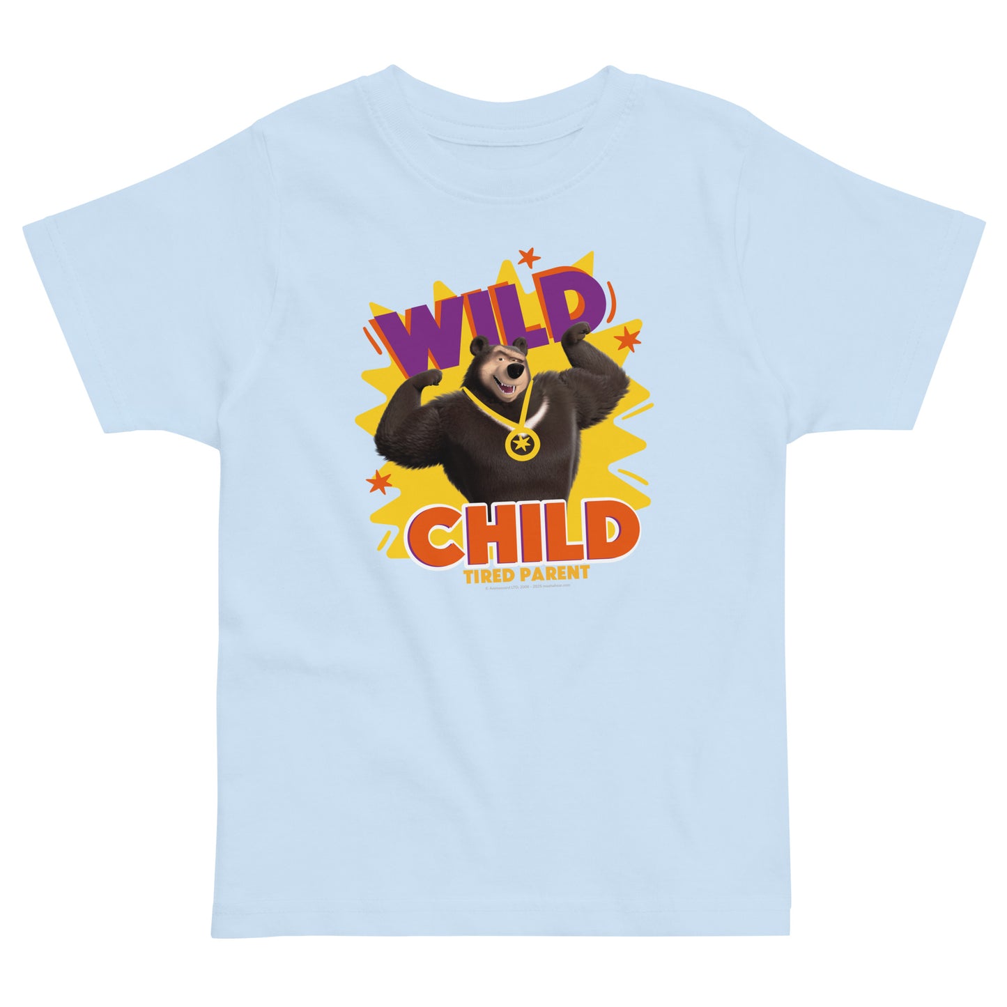 Masha and the Bear Friends Toddler Jersey Wild Child T-shirt Light Blue