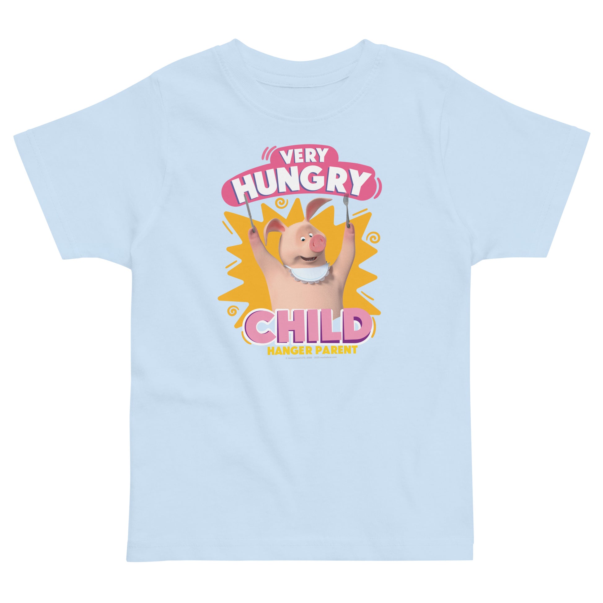 Masha and the Bear Friends Toddler Jersey Hungry Child T-shirt Light Blue