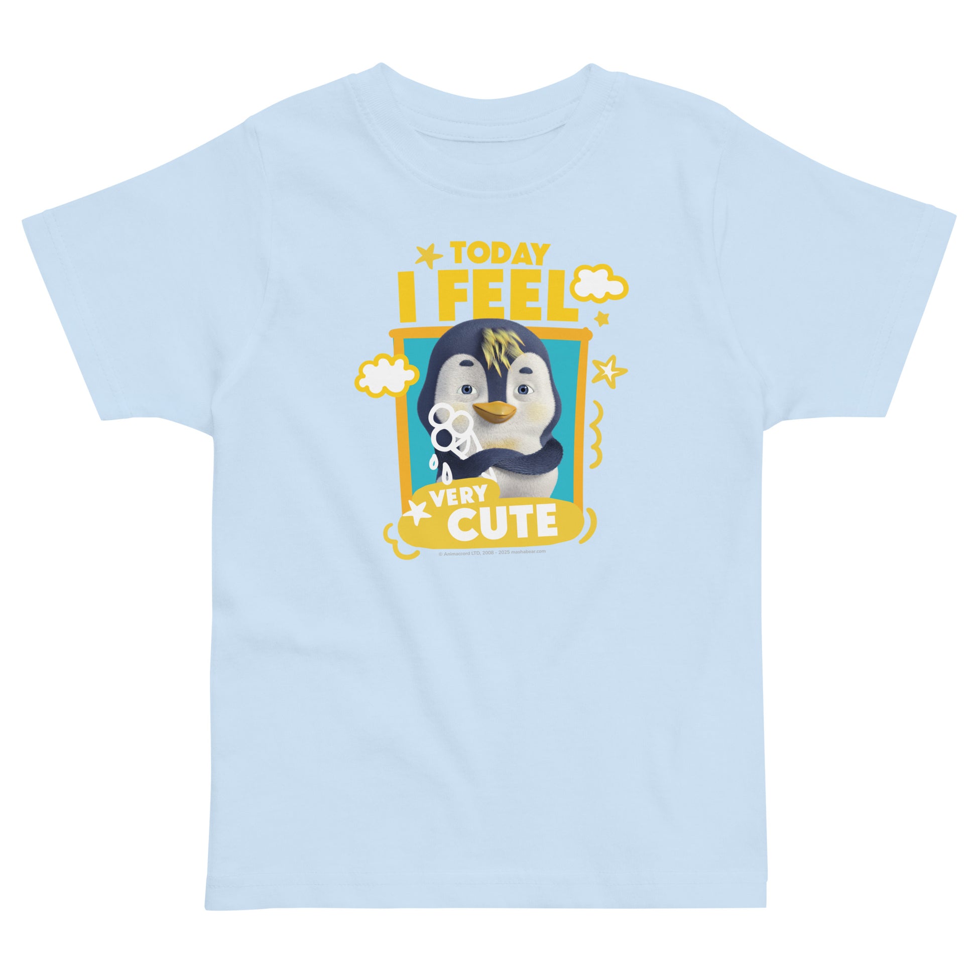 Masha and the Bear Friends Toddler Jersey Cute T-shirt Light Blue