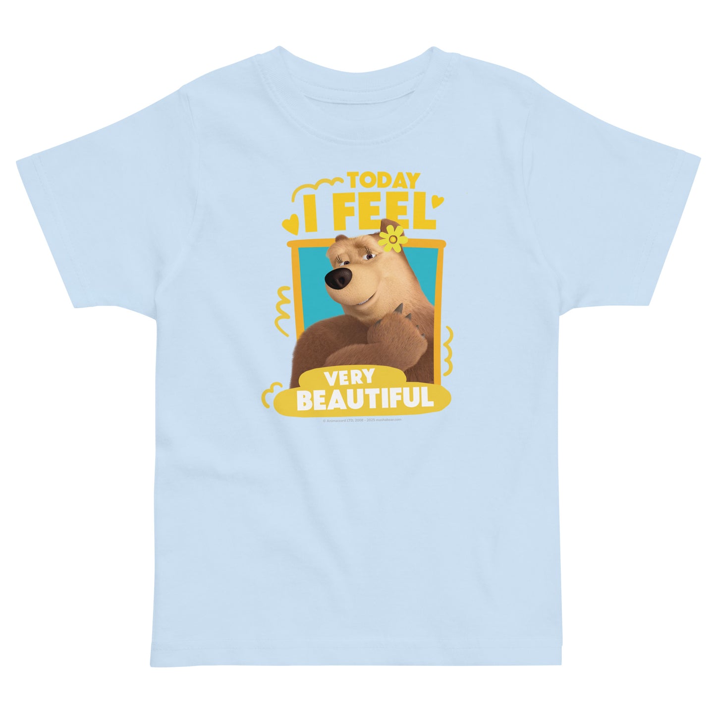 Masha and the Bear Friends Toddler Jersey Beautiful T-shirt Light Blue