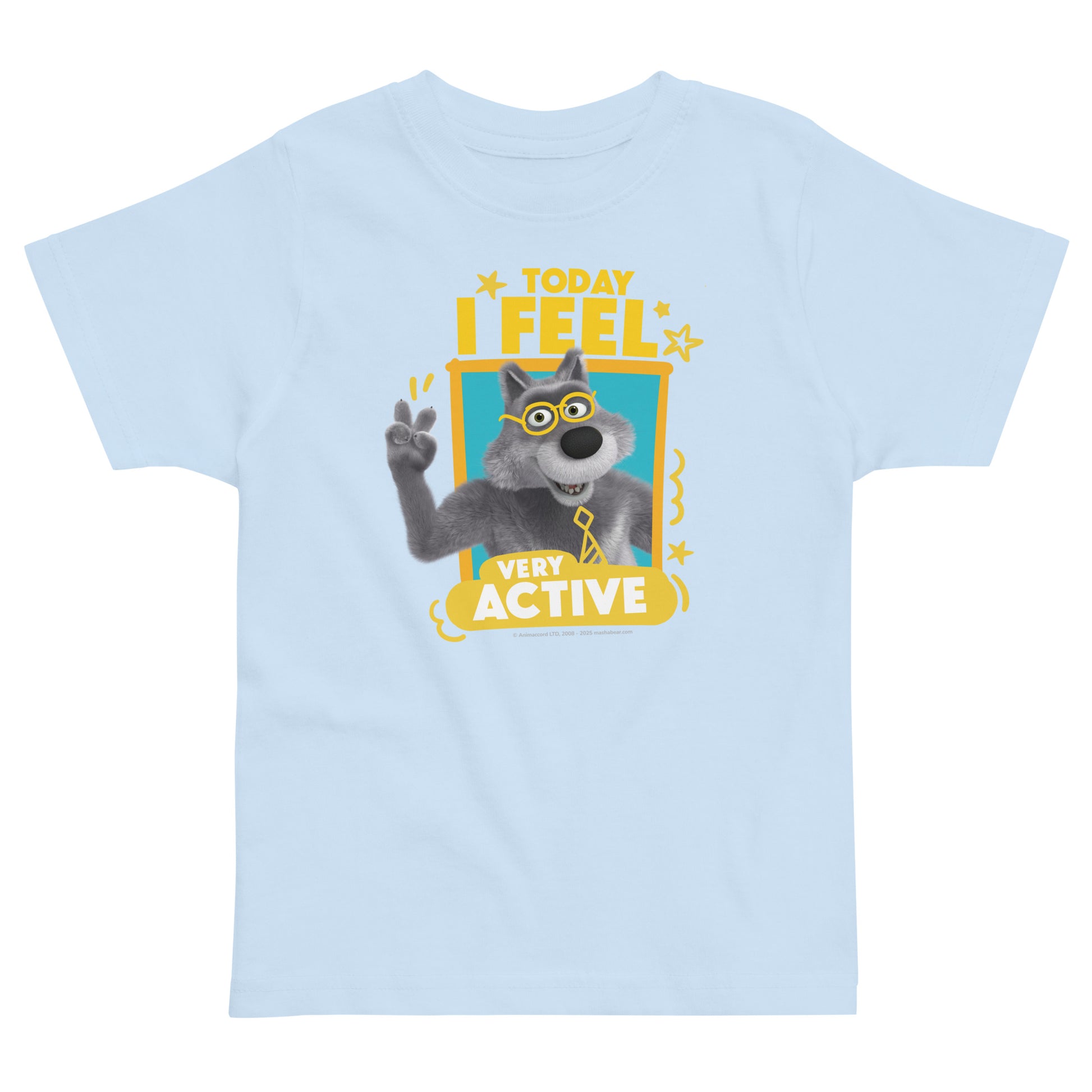 Masha and the Bear Friends Toddler Jersey Active T-shirt Light Blue