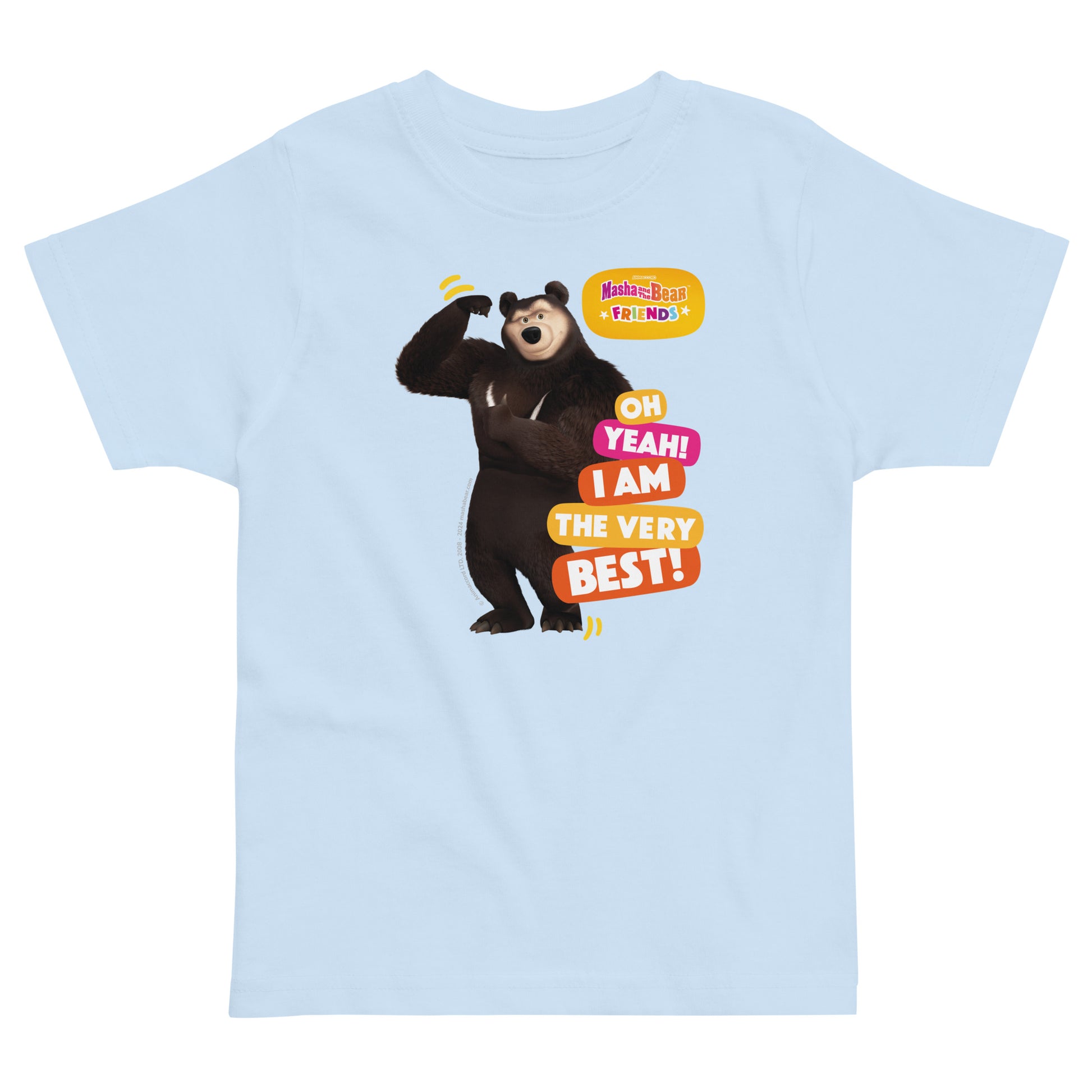 Masha and the Bear Friends Toddler Jersey I'm the Best T-shirt Light Blue