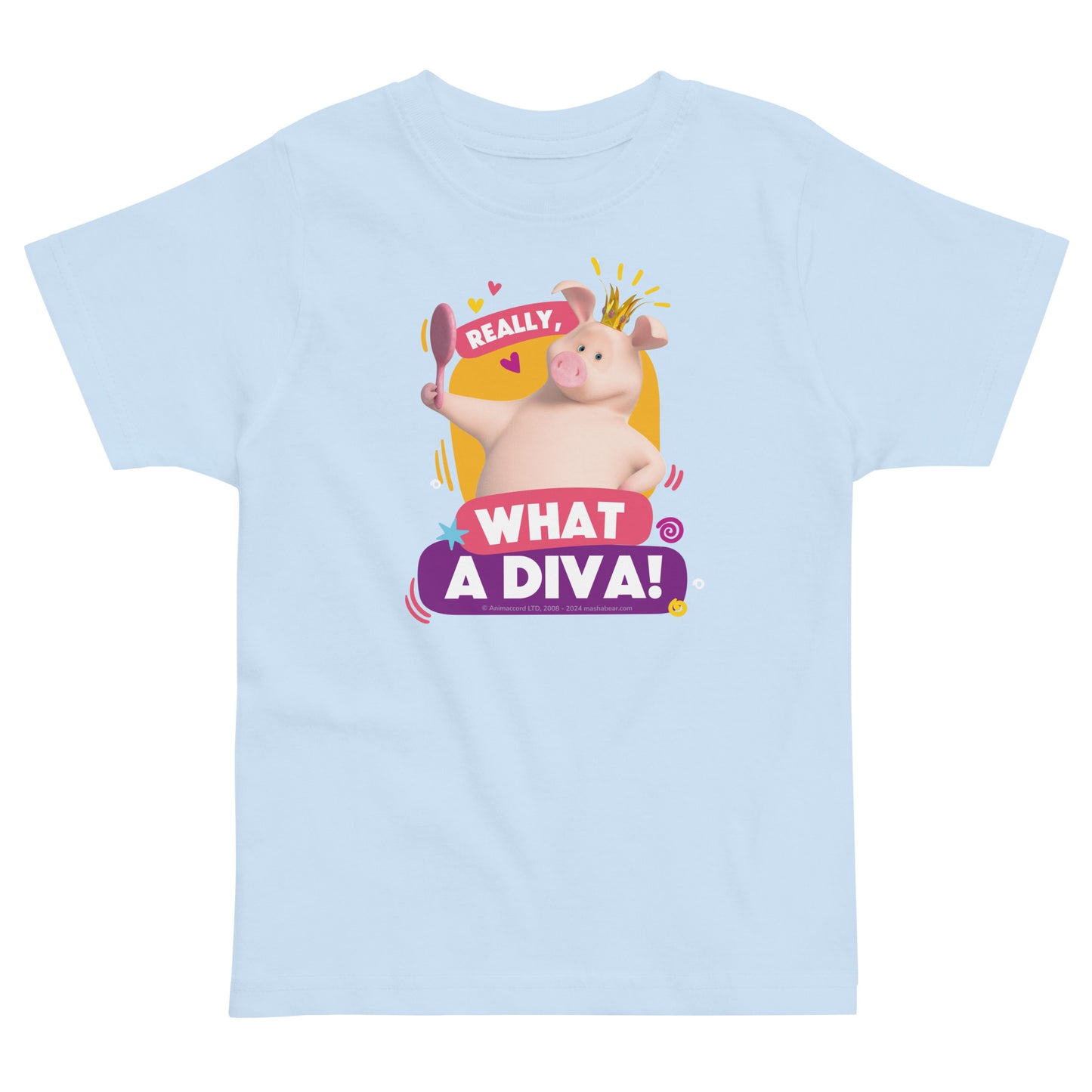 Masha and the Bear Friends Toddler jersey t-shirt Light Blue