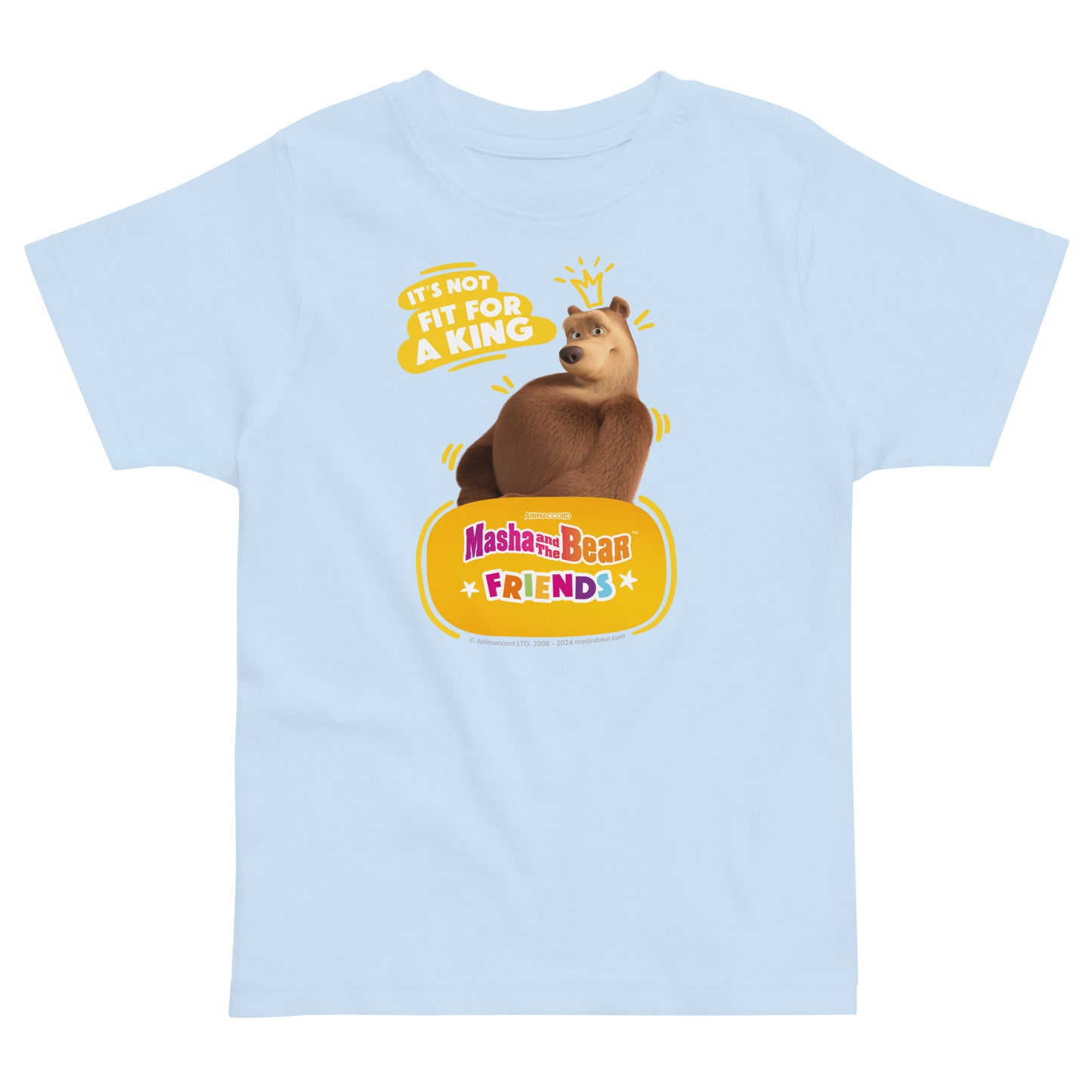 Masha and the Bear Friends Toddler Jersey Queen T-shirt Light Blue