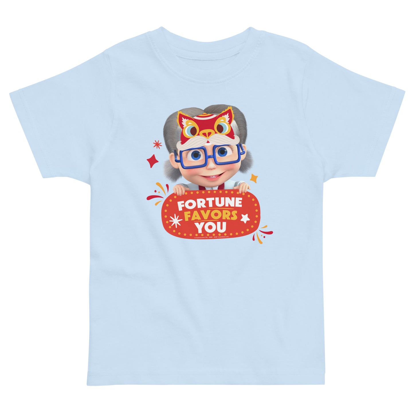 Masha and the Bear Friends Lunar Horse Toddler jersey t-shirt Light Blue T-SHIRT