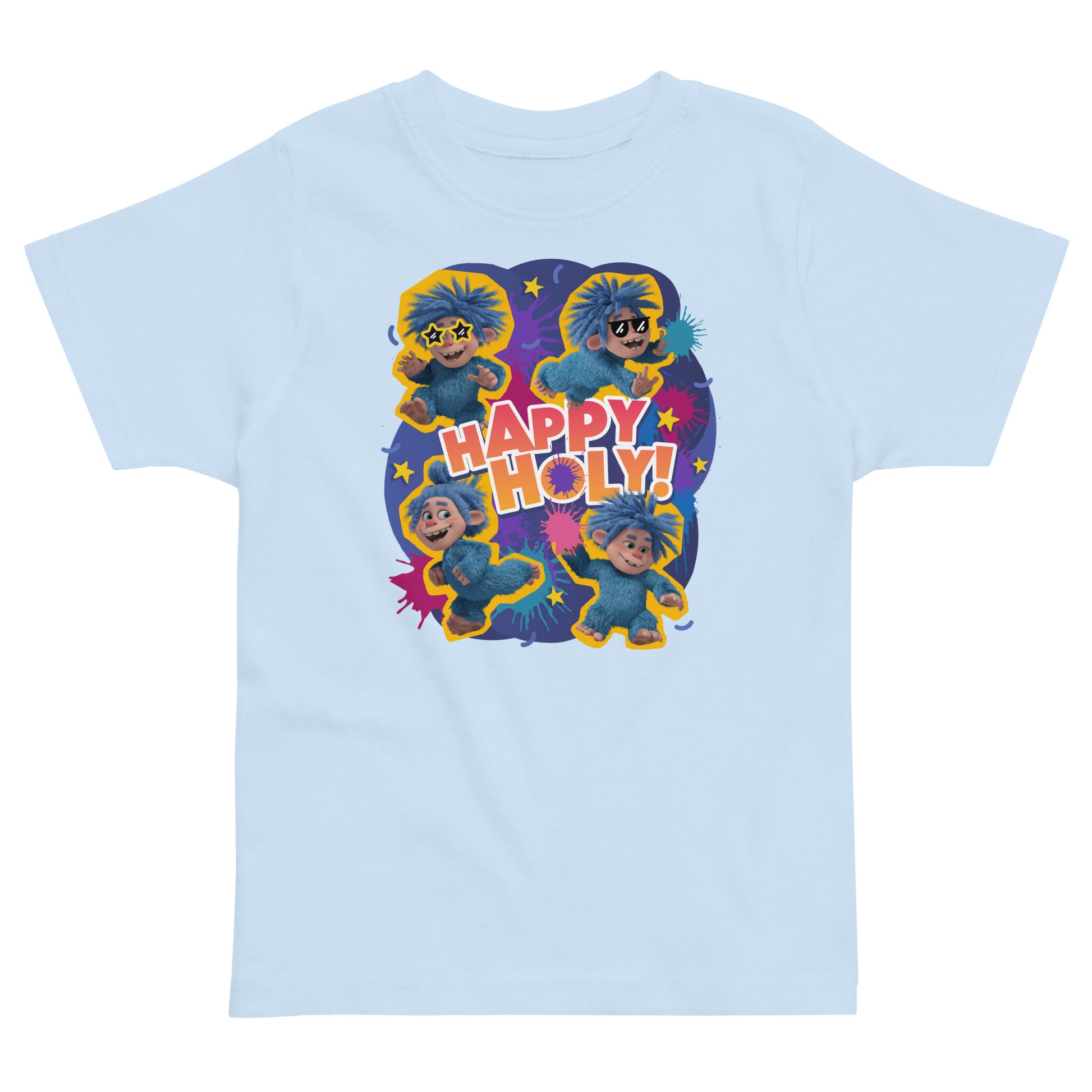 Masha and the Bear Friends Color Splash Toddler jersey t-shirt Light Blue T-SHIRT