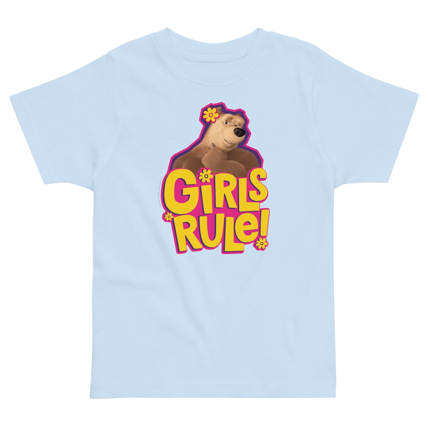 Masha and the Bear Friends For Her Toddler jersey t-shirt Light Blue T-SHIRT