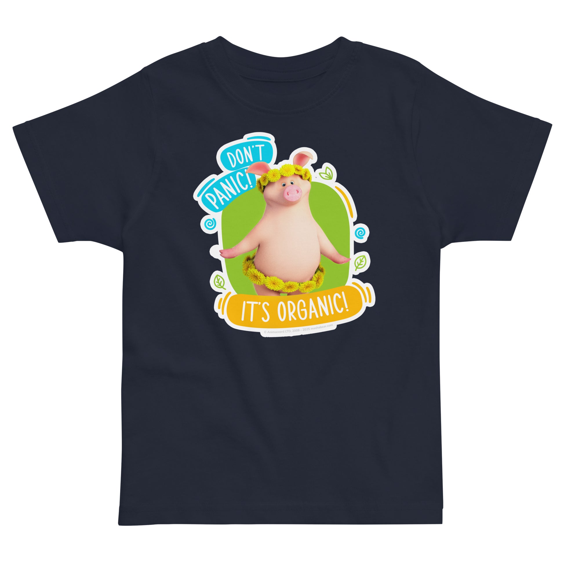 Masha and the Bear Friends Go Green! Toddler jersey t-shirt Navy T-SHIRT