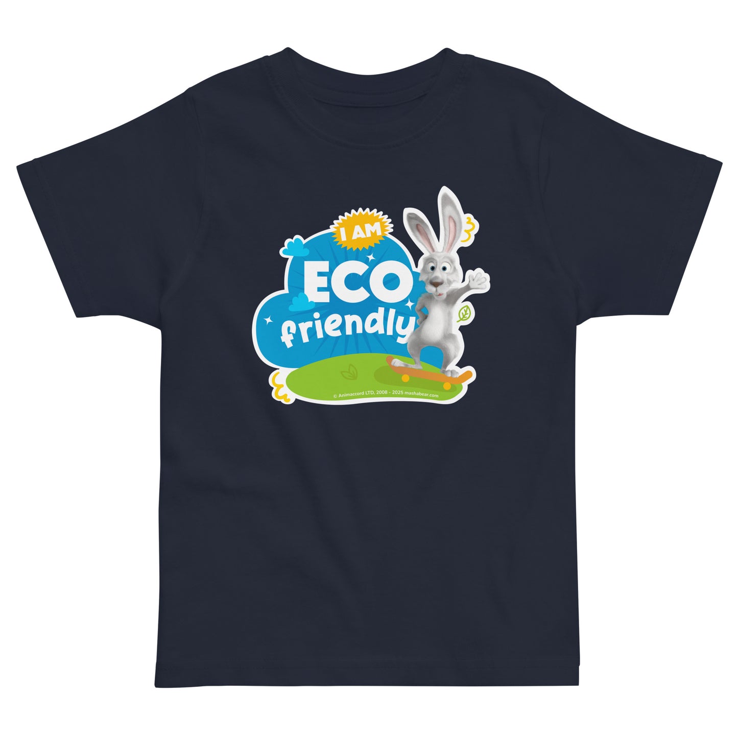 Masha and the Bear Friends Go Green! Toddler jersey t-shirt Navy T-SHIRT