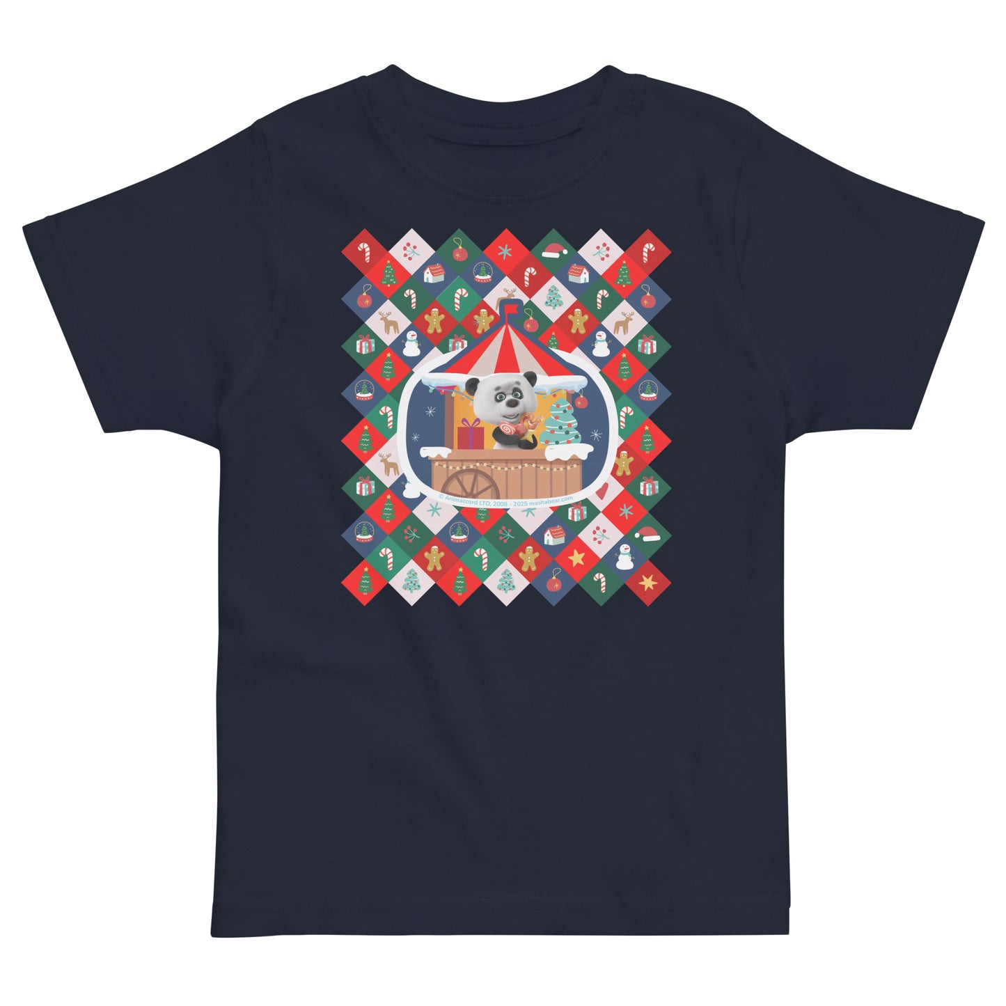 Masha and the Bear Friends Christmas Toddler Jersey T-shirt Navy T-SHIRT