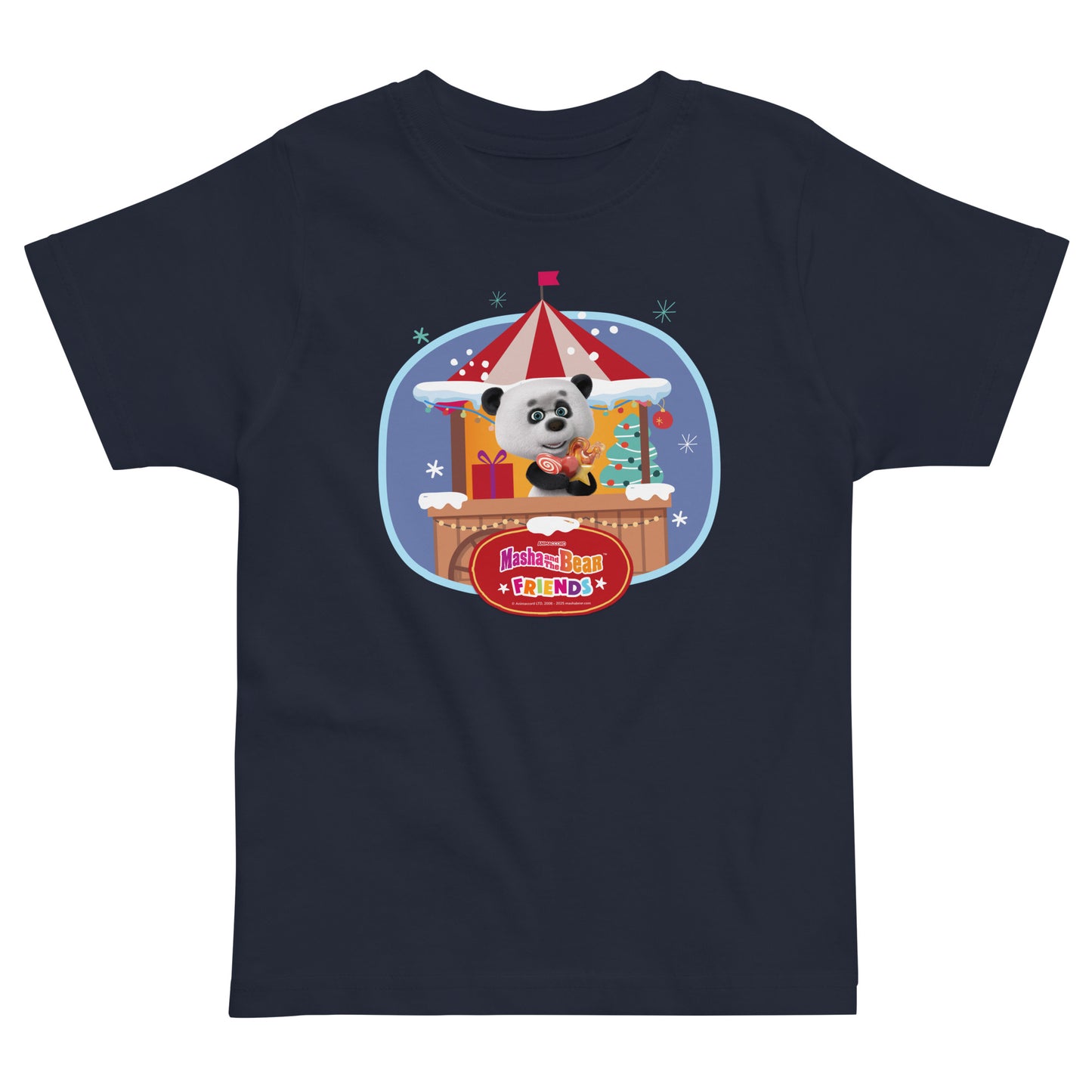 Masha and the Bear Friends Christmas Toddler Jersey T-shirt Navy T-SHIRT