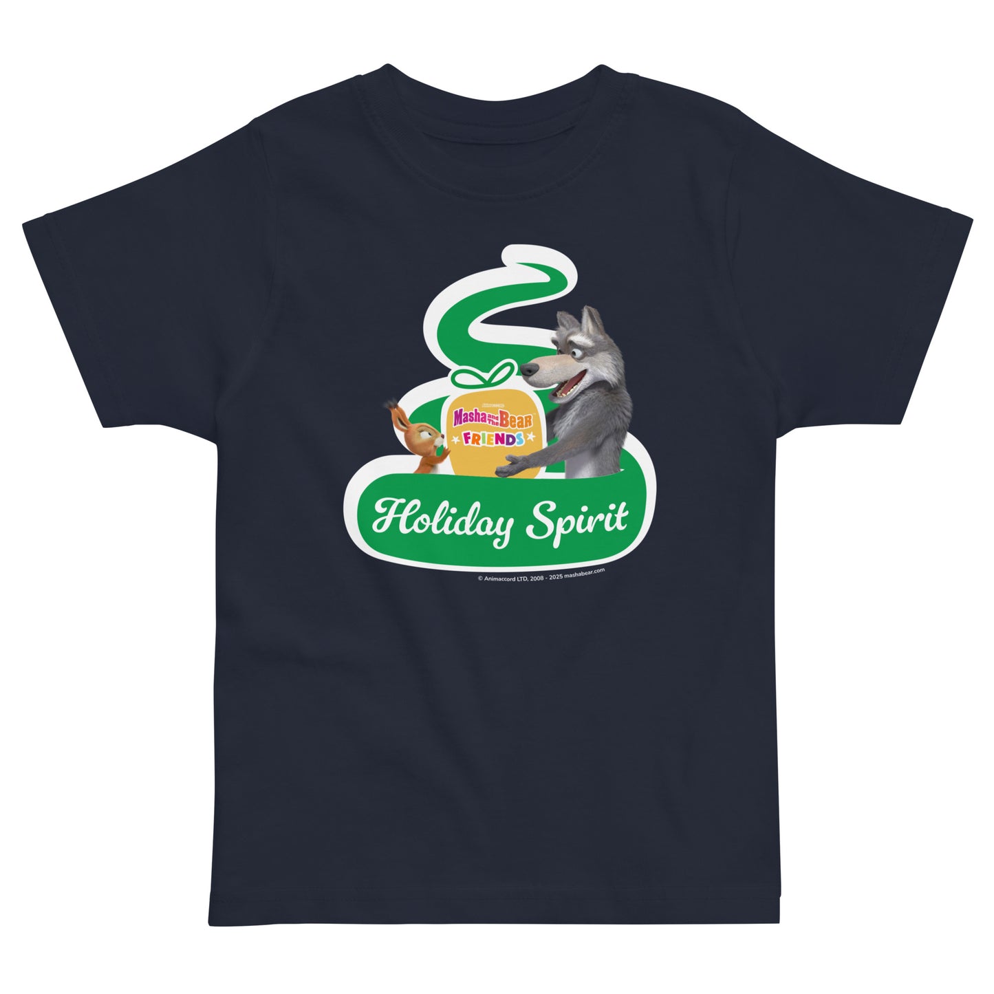 Masha and the Bear Friends Christmas Toddler Jersey T-shirt Navy T-SHIRT