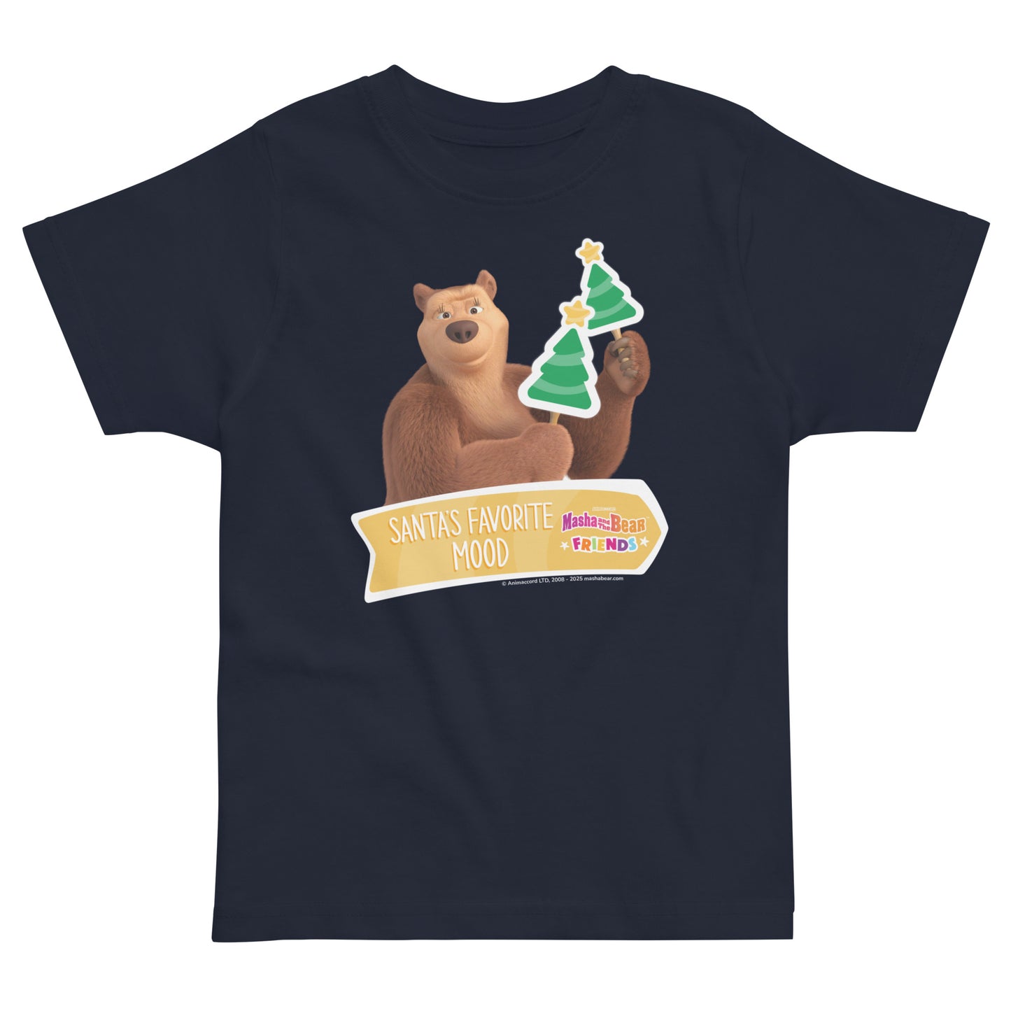 Masha and the Bear Friends Christmas Toddler Jersey T-shirt Navy T-SHIRT