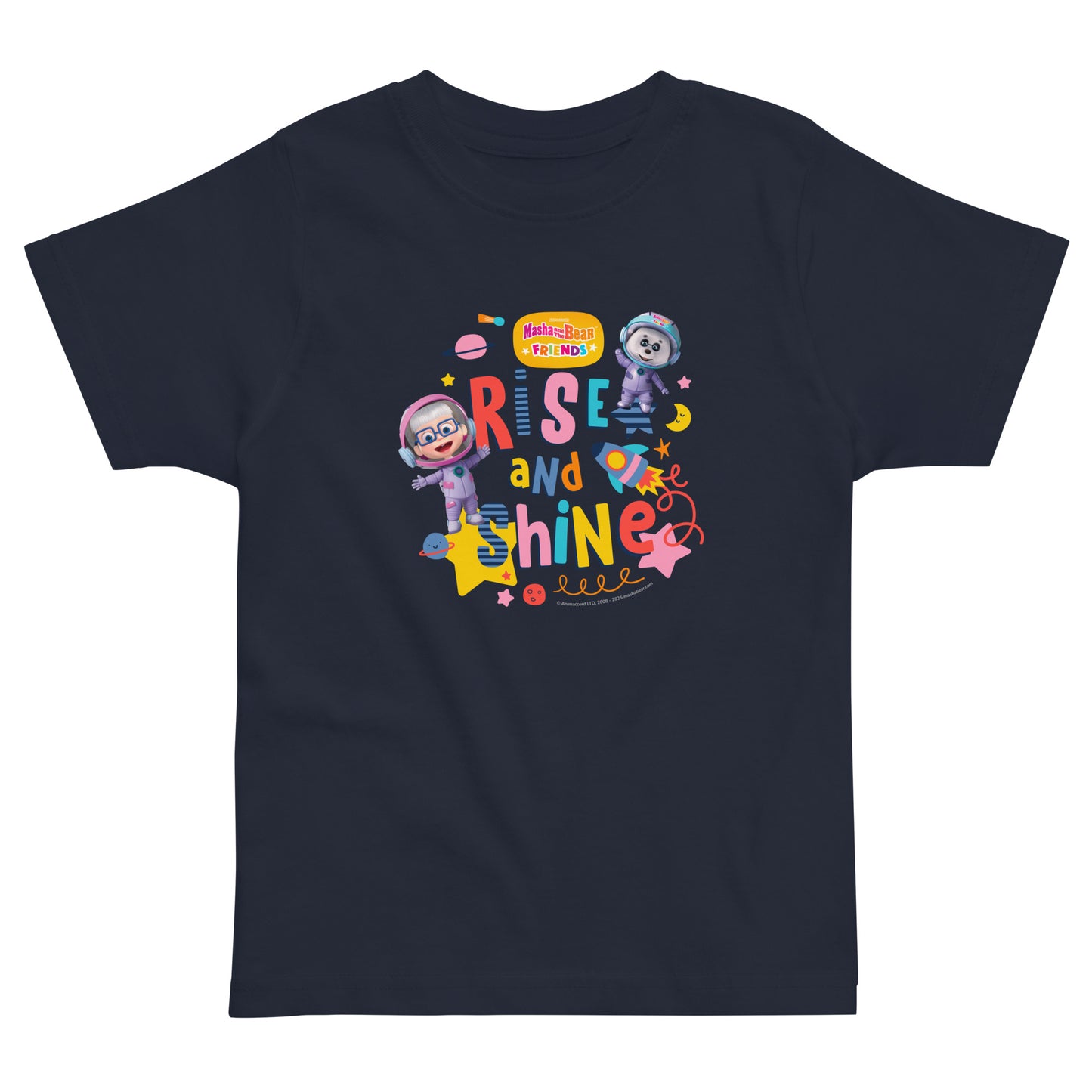 Masha and the Bear Friends Rise and Shine Toddler Jersey T-shirt Navy T-SHIRT
