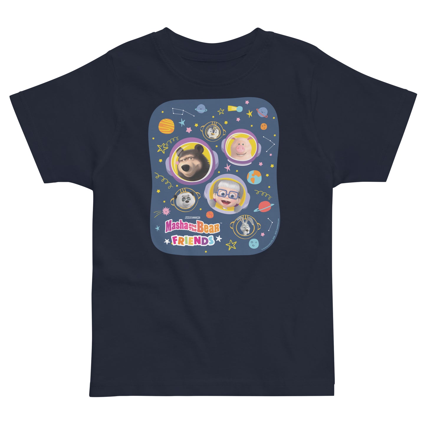 Masha and The Bear Friends Cosmic #3 Toddler Jersey T-shirt Navy