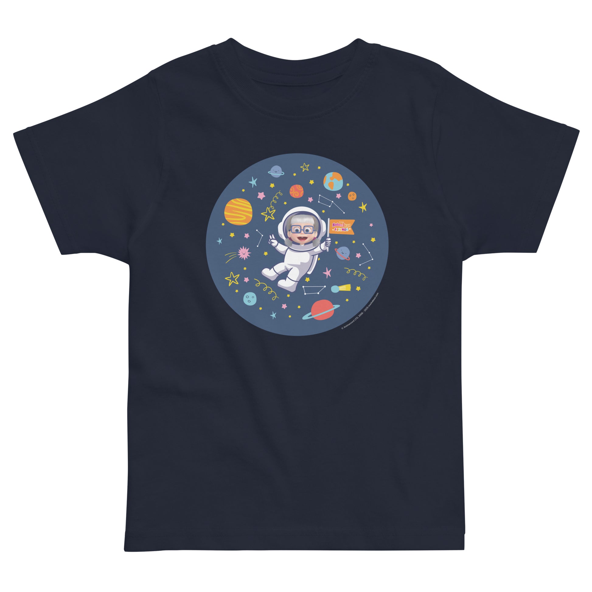 Masha and The Bear Friends Cosmic #2 Toddler Jersey T-shirt Navy