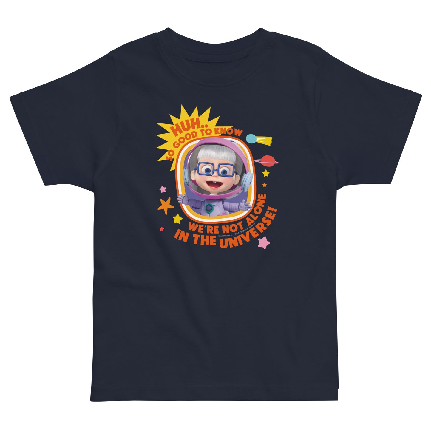 Masha and The Bear Friends Yes, Not Alone #2 Toddler Jersey T-shirt Navy