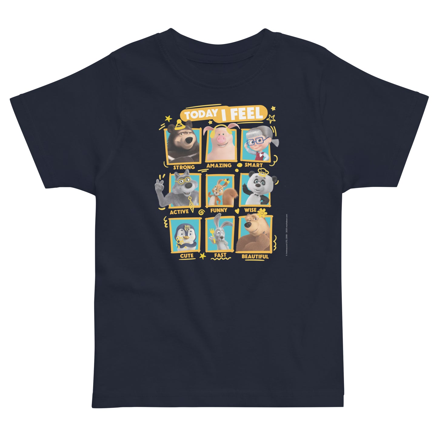 Masha and the Bear Friends Toddler Jersey Today I Feel T-shirt Navy