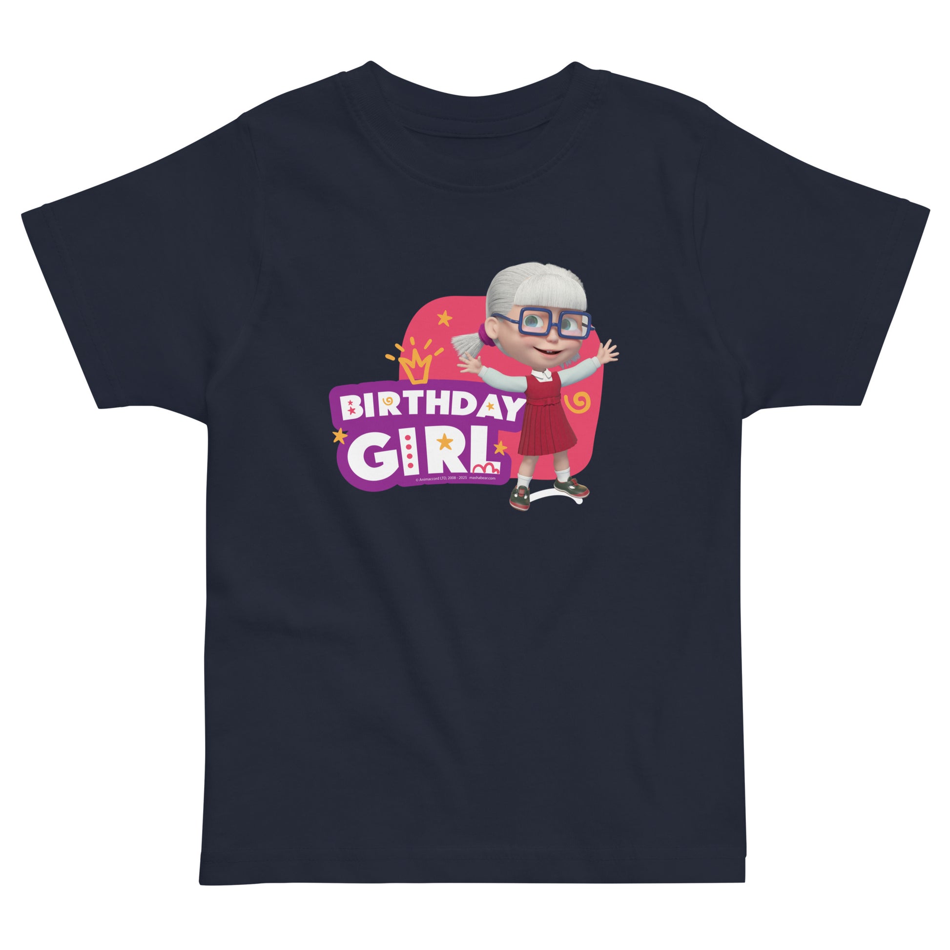Masha and the Bear Friends Toddler Jersey Birthday #2 T-shirt Navy